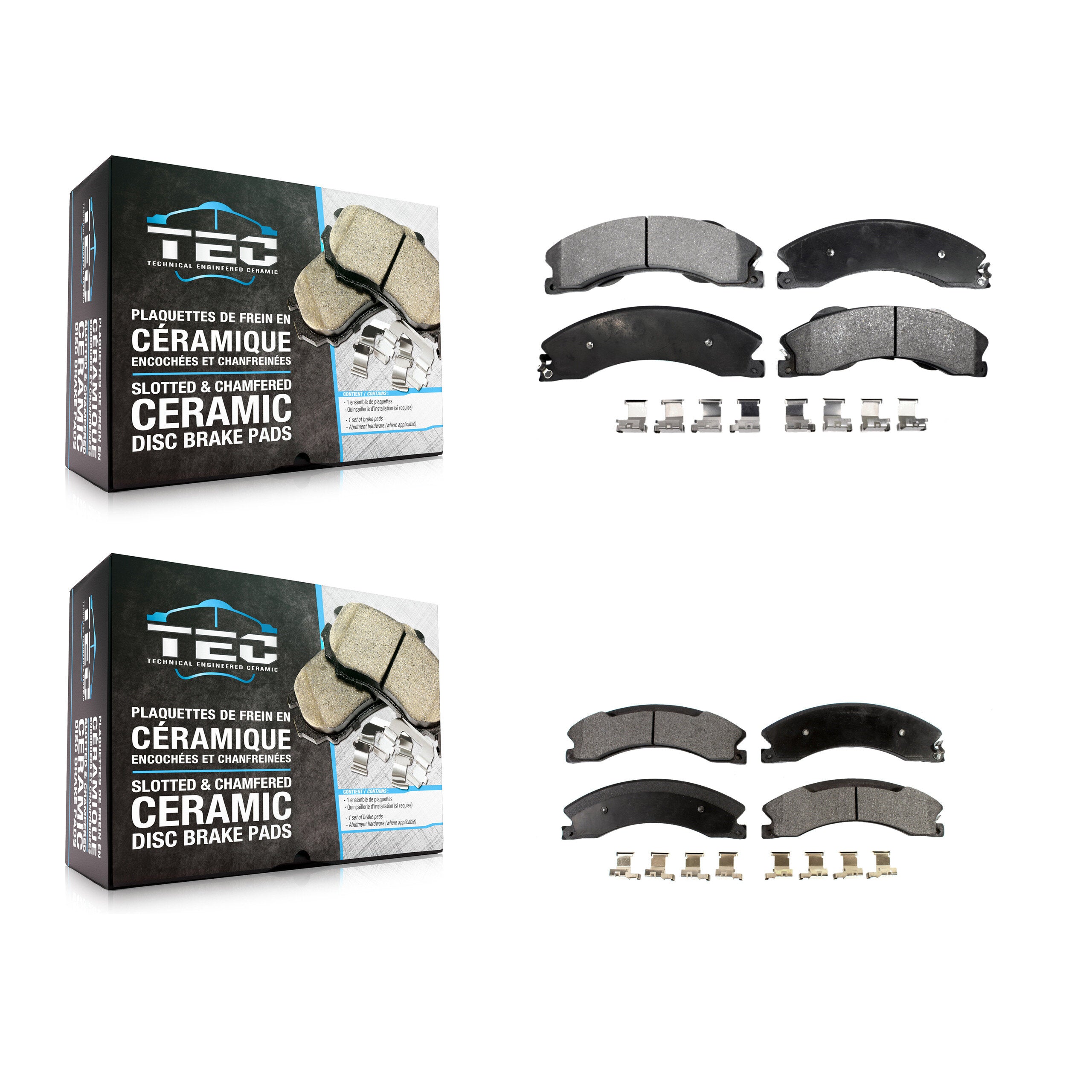 TEC KTC-100190 Disc Brake Pad for 2012-2024 Nissan TITAN XD, Nissan NV1500 and More - Front and Rear