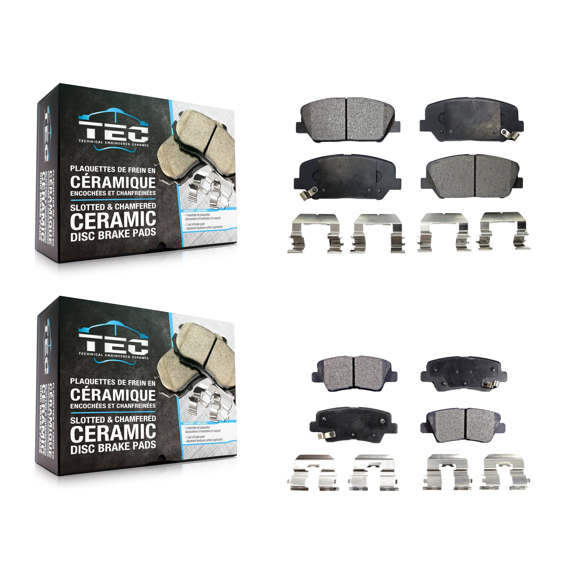 TEC KTC-100195 Disc Brake Pad for 2013-2015 Hyundai Veloster, Kia Optima - Front and Rear