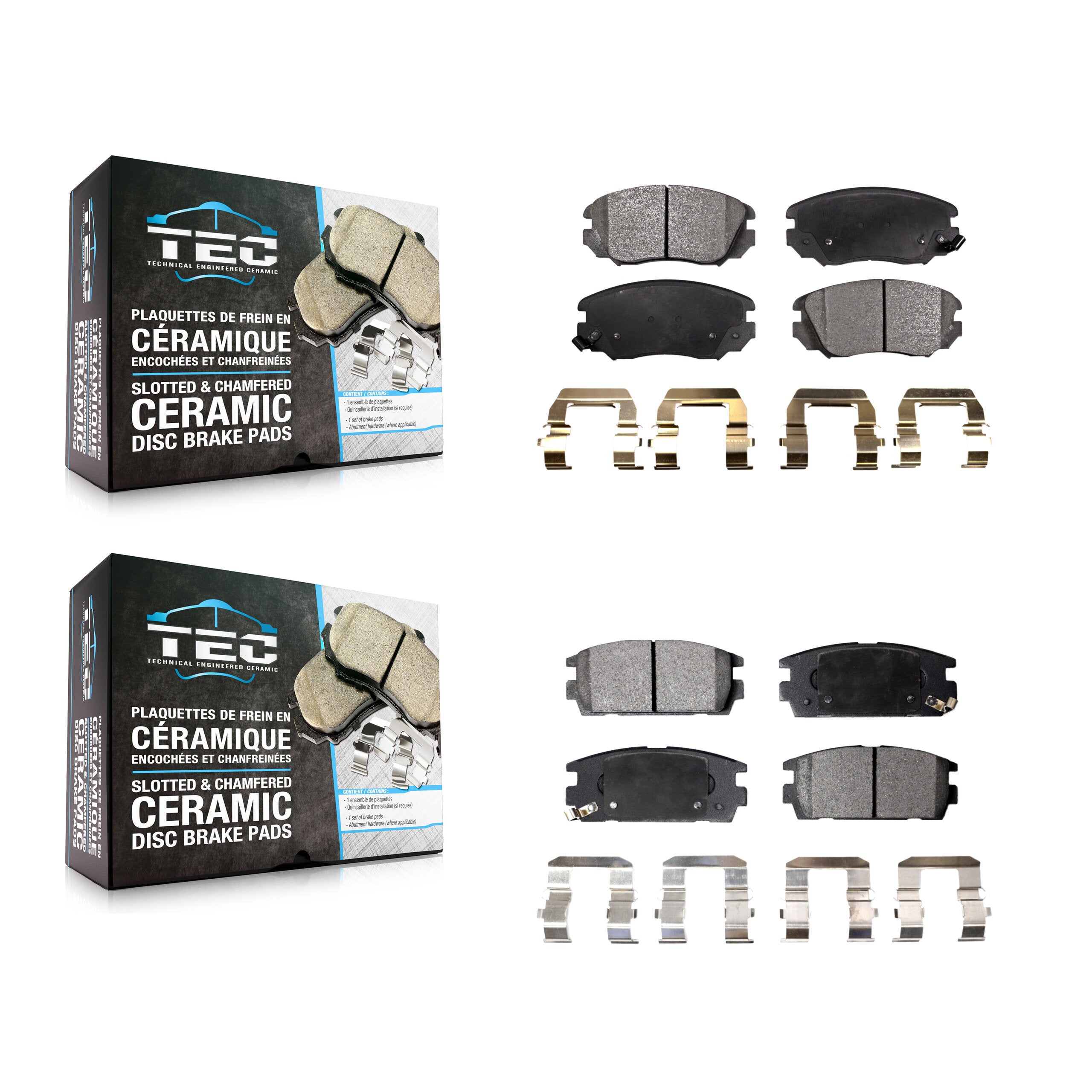 TEC KTC-100199 Disc Brake Pad for 2010-2017 GMC Terrain, Chevrolet Equinox - Front and Rear