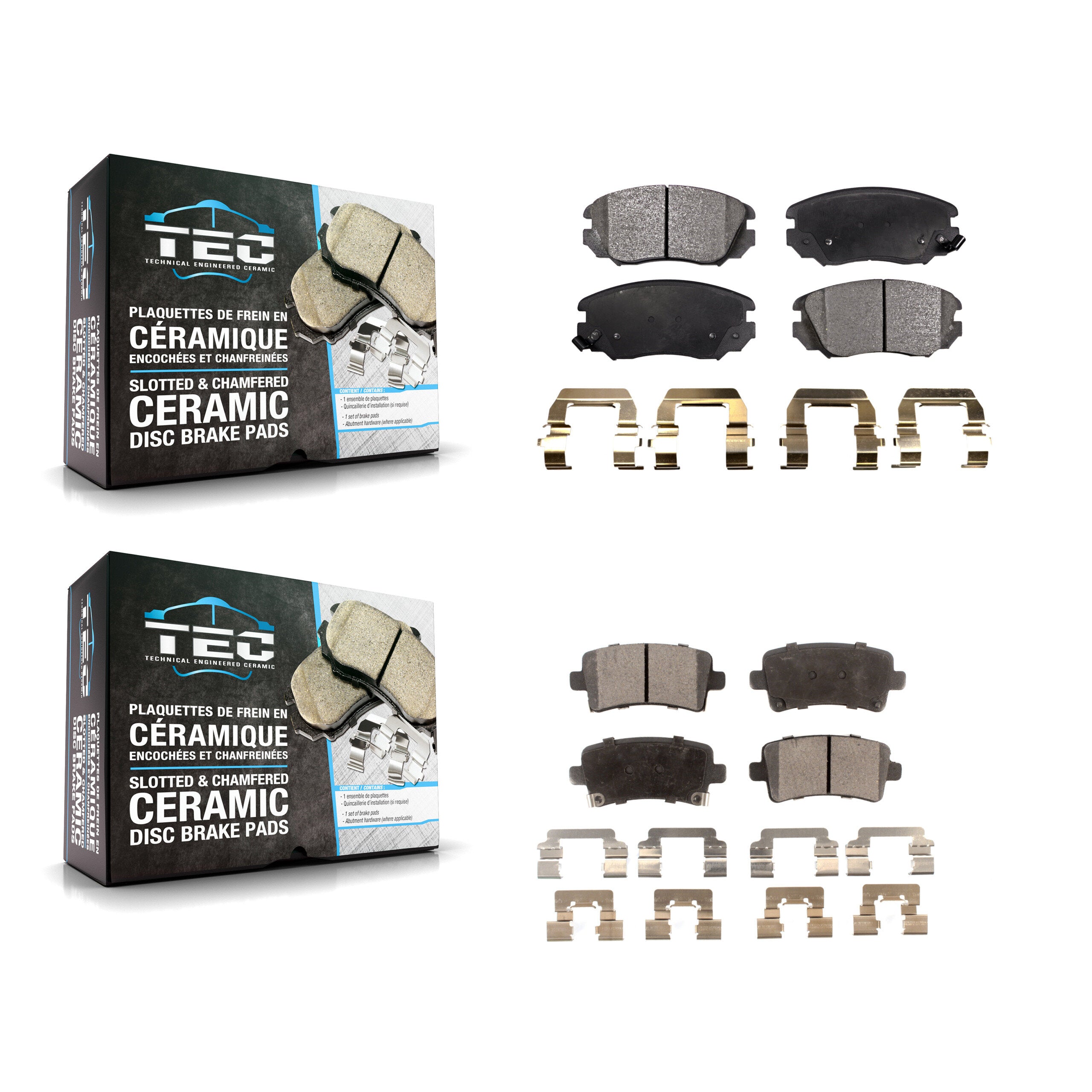 TEC KTC-100200 Disc Brake Pad for 2010-2020 Chevrolet Malibu Limited, Chevrolet Impala and More - Front and Rear