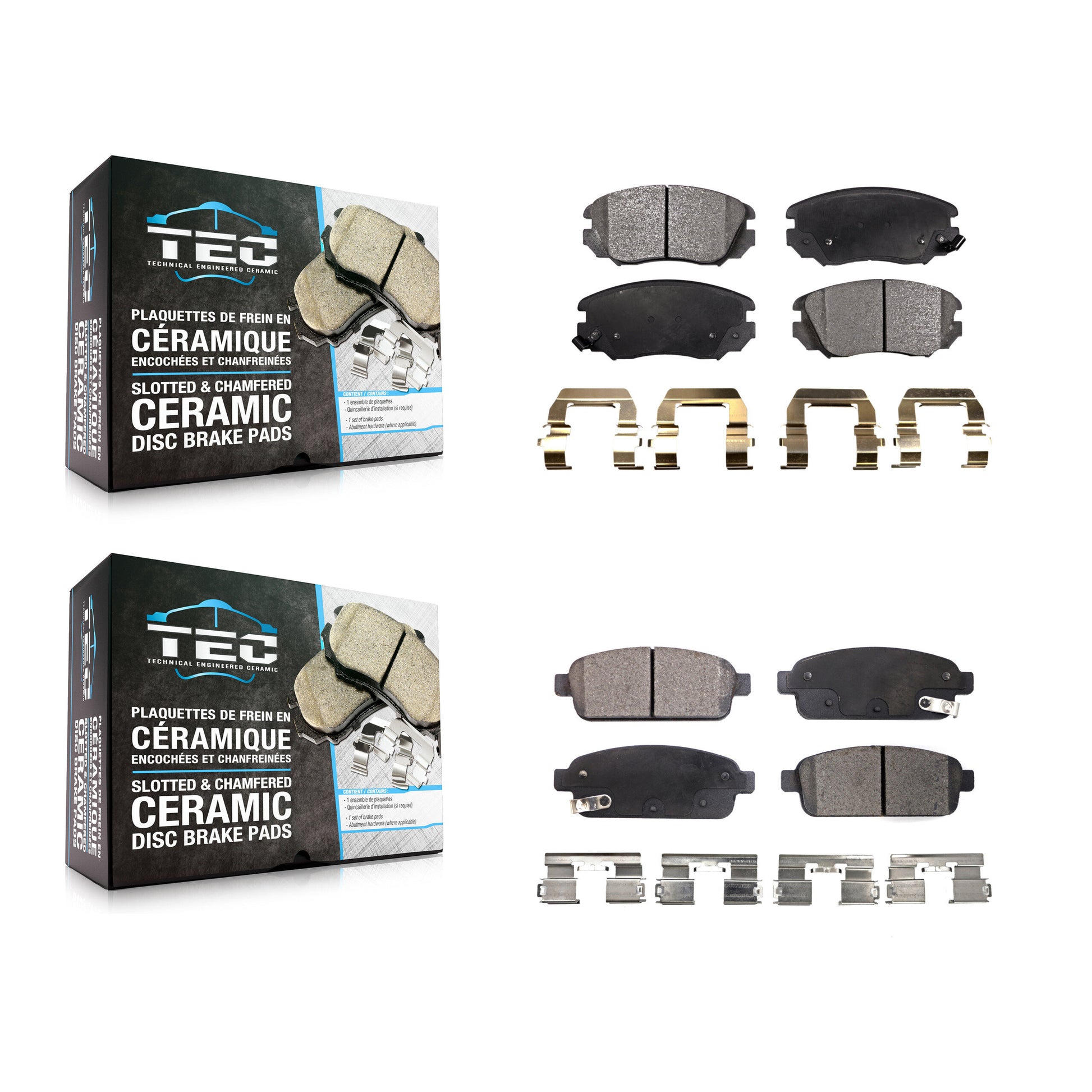 TEC KTC-100201 Disc Brake Pad for 2014-2019 Buick Cascada, Cadillac ELR - Front and Rear