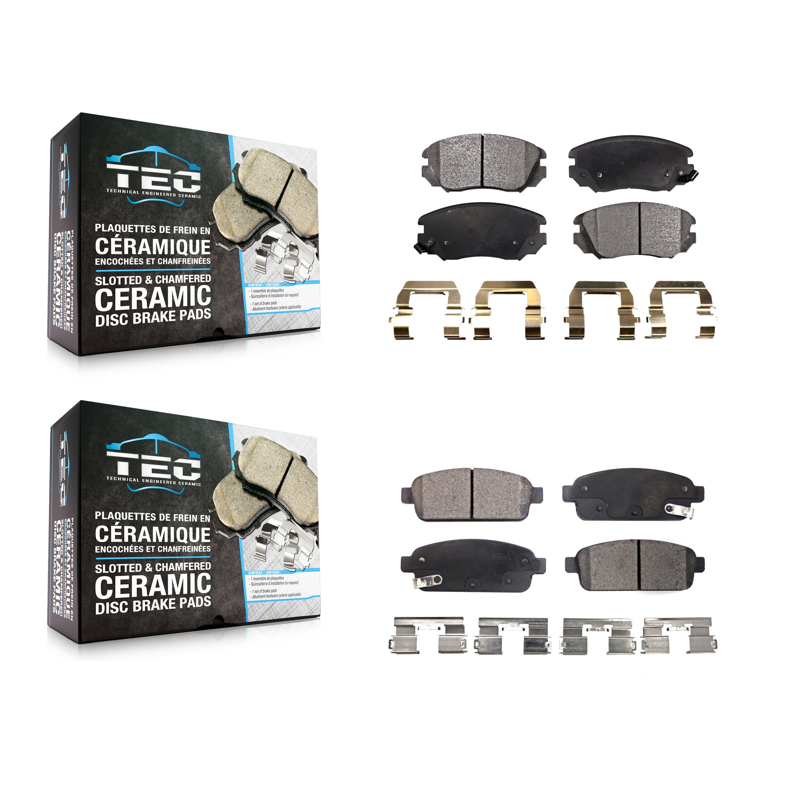 TEC KTC-100201 Disc Brake Pad for 2014-2019 Buick Cascada, Cadillac ELR - Front and Rear