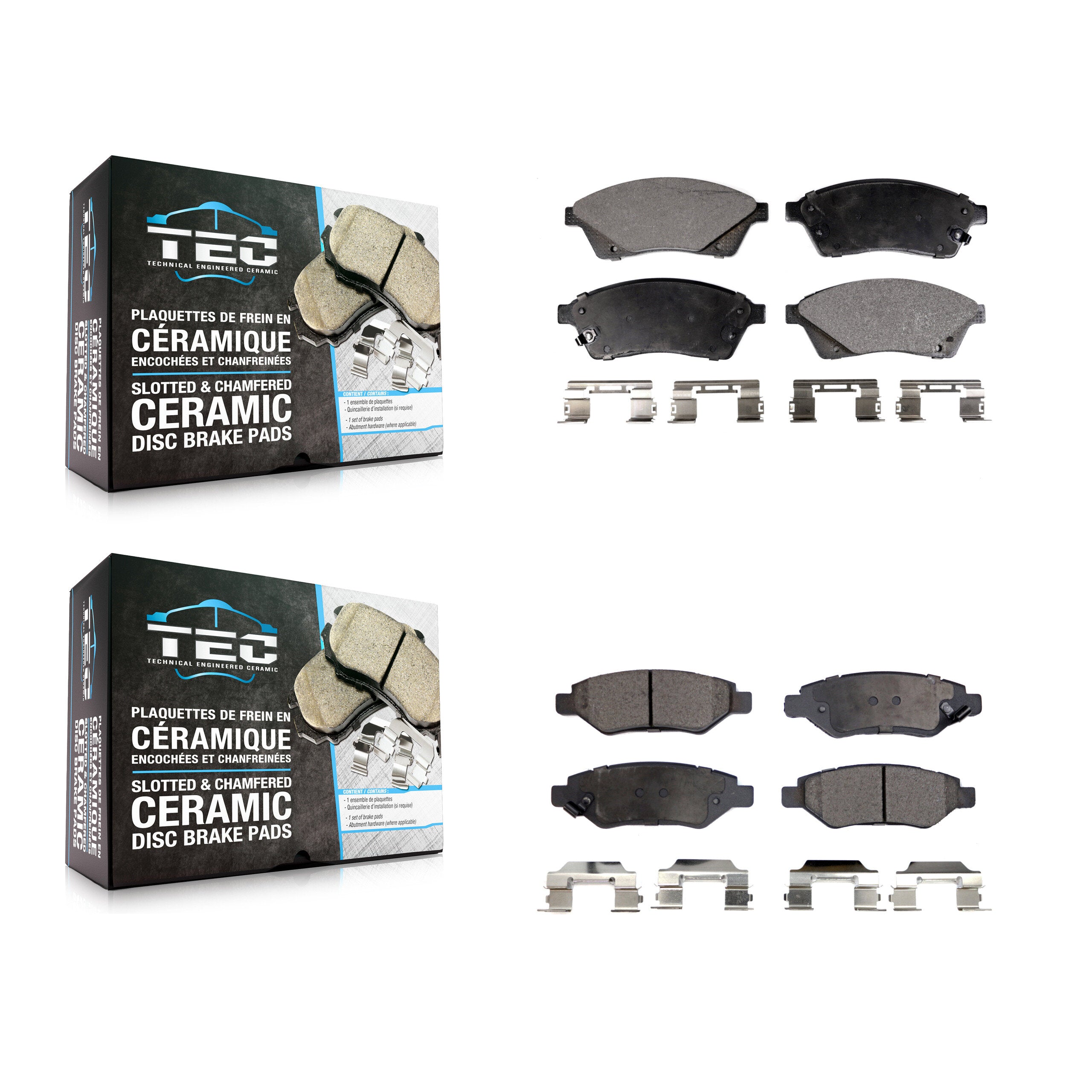 TEC KTC-100202 Disc Brake Pad for 2010-2016 Saab 9-4X, Cadillac SRX - Front and Rear