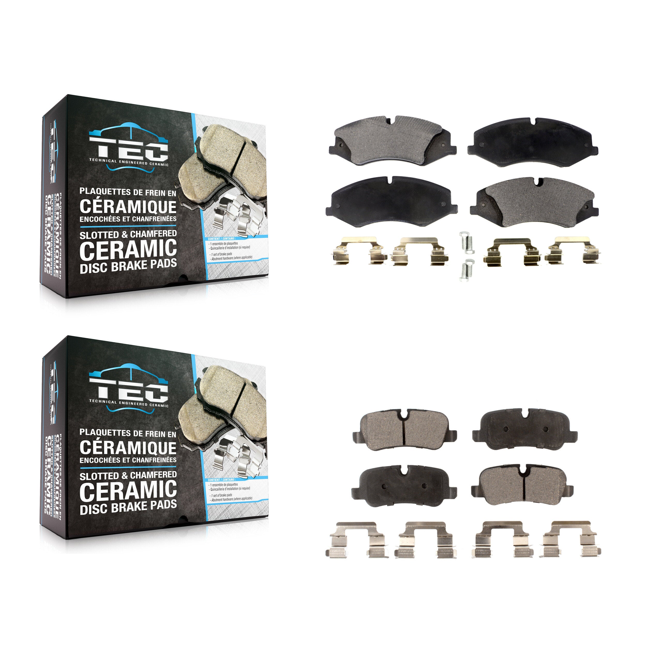 TEC KTC-100203 Disc Brake Pad for 2010-2016 Land Rover LR4, Land Rover Range Rover, Land Rover Range Rover Sport - Front and Rear