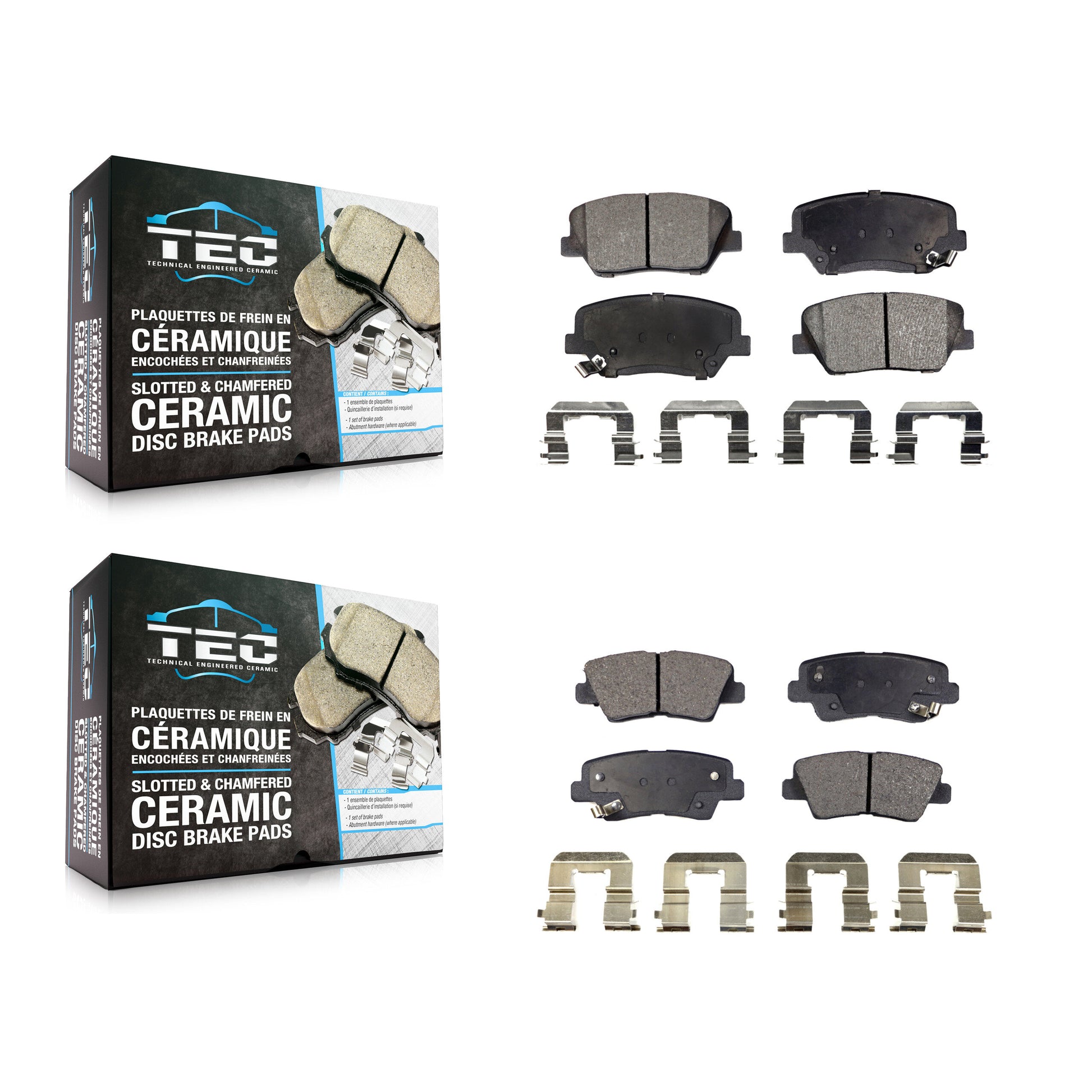 TEC KTC-100205 Disc Brake Pad for 2012-2017 Hyundai Azera - Front and Rear