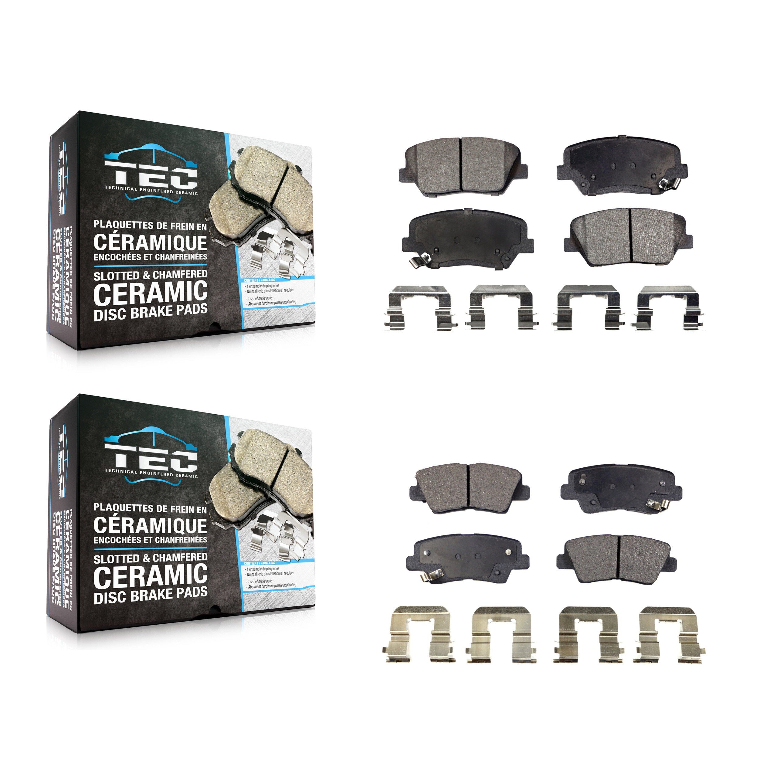 TEC KTC-100205 Disc Brake Pad for 2012-2017 Hyundai Azera - Front and Rear
