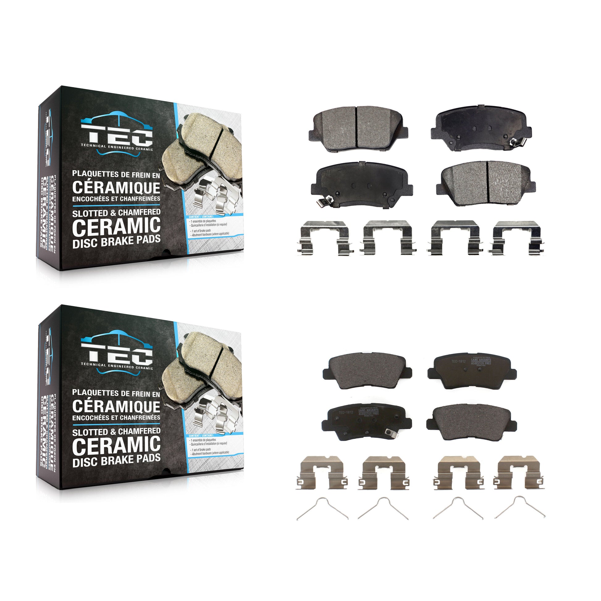 TEC KTC-100206 Disc Brake Pad for 2014-2017 Kia Rondo - Front and Rear