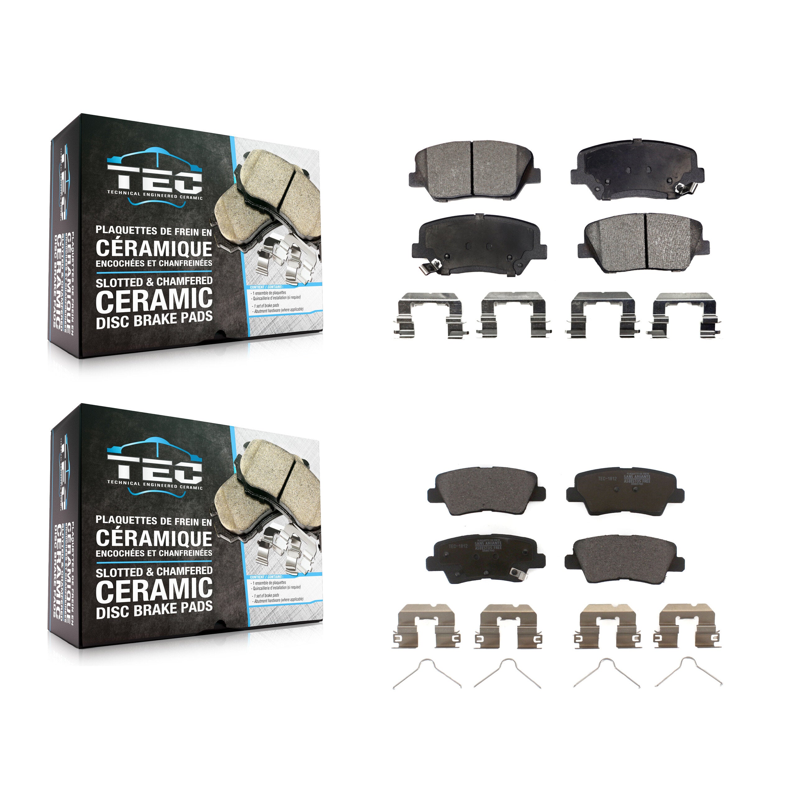TEC KTC-100206 Disc Brake Pad for 2014-2017 Kia Rondo - Front and Rear