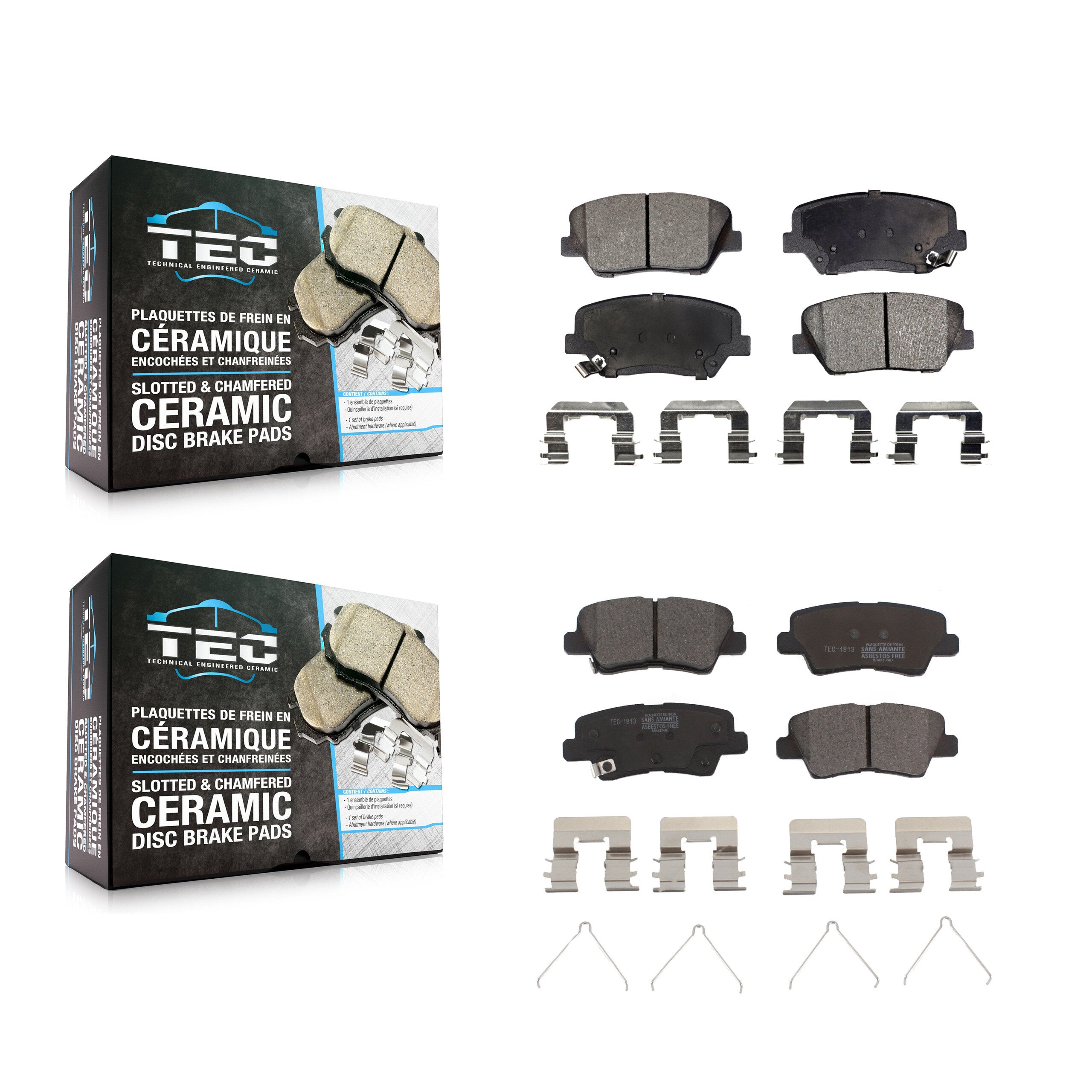 TEC KTC-100207 Disc Brake Pad for 2014-2017 Kia Rondo - Front and Rear