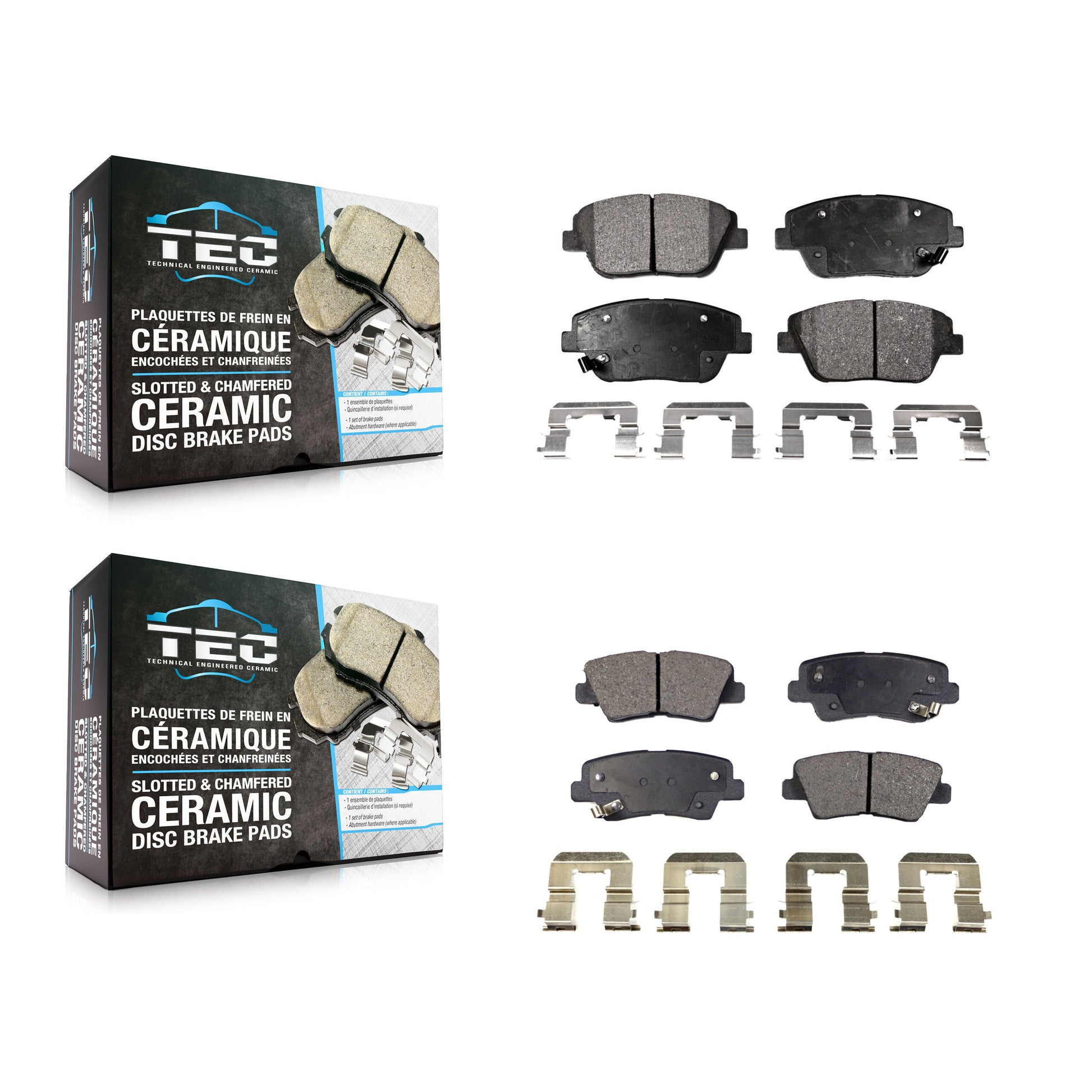 TEC KTC-100208 Disc Brake Pad for 2011-2016 Kia Optima, Hyundai Sonata - Front and Rear