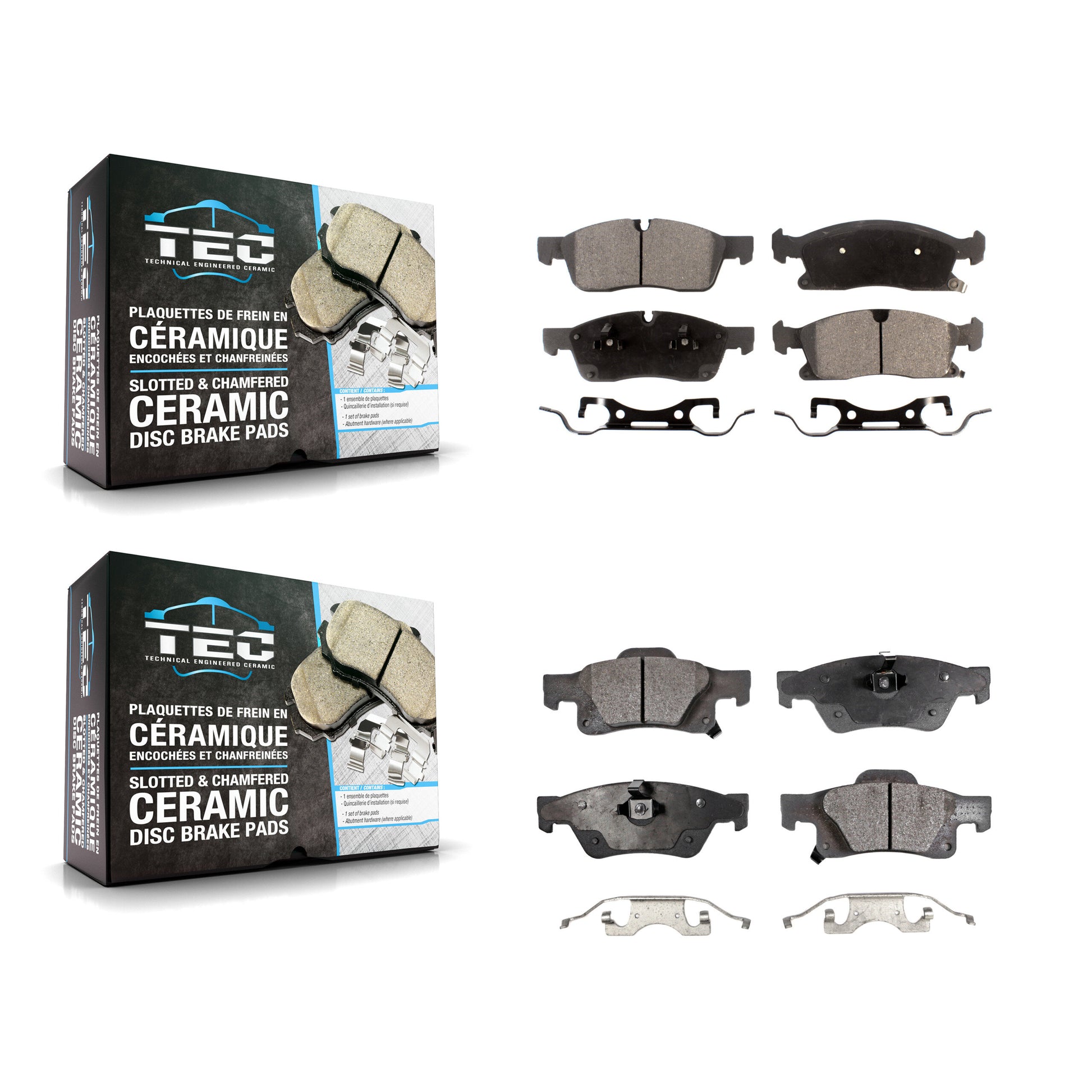 TEC KTC-100213 Disc Brake Pad for 2011-2022 Jeep Grand Cherokee WK, Dodge Durango, Jeep Grand Cherokee - Front and Rear