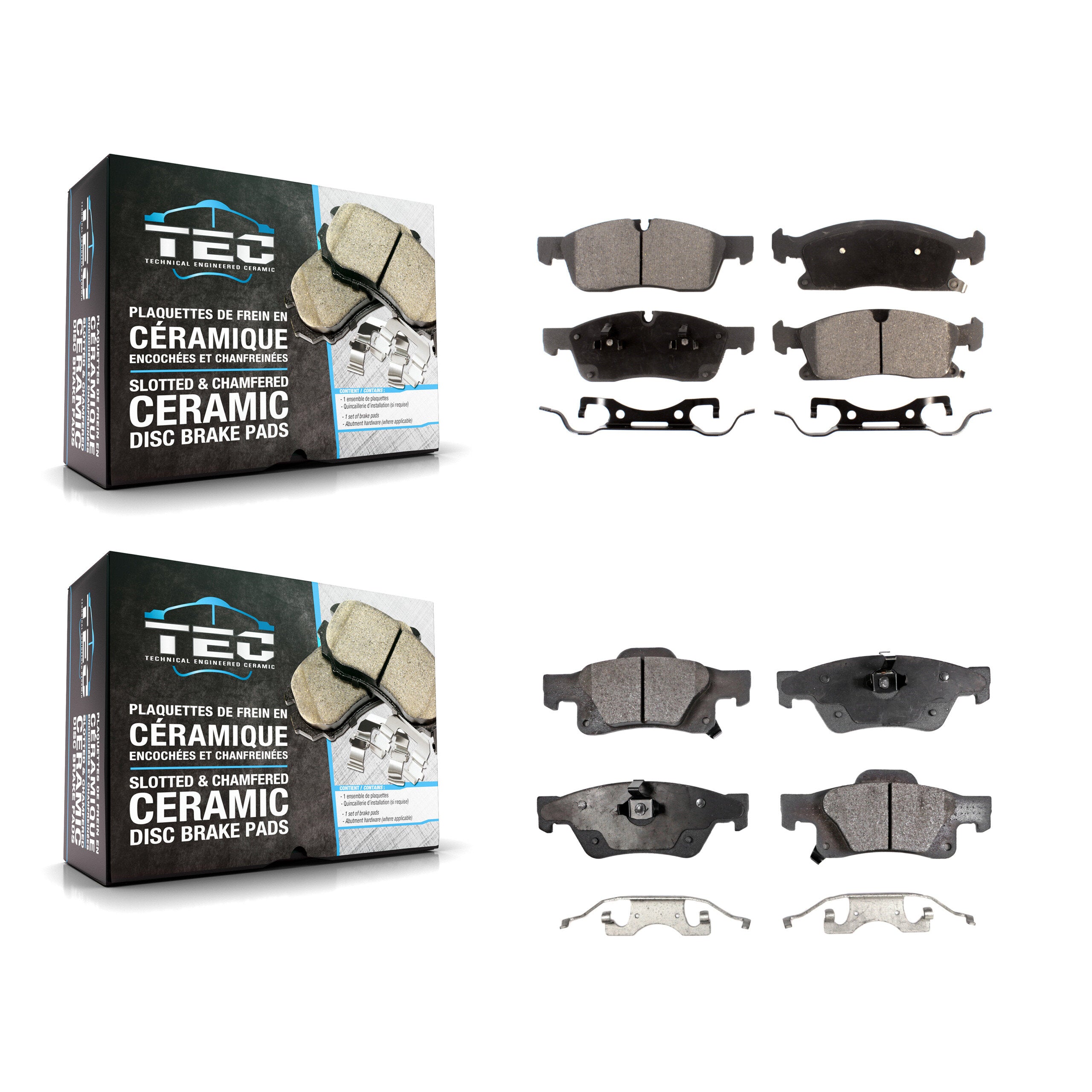 TEC KTC-100213 Disc Brake Pad for 2011-2022 Jeep Grand Cherokee WK, Dodge Durango, Jeep Grand Cherokee - Front and Rear