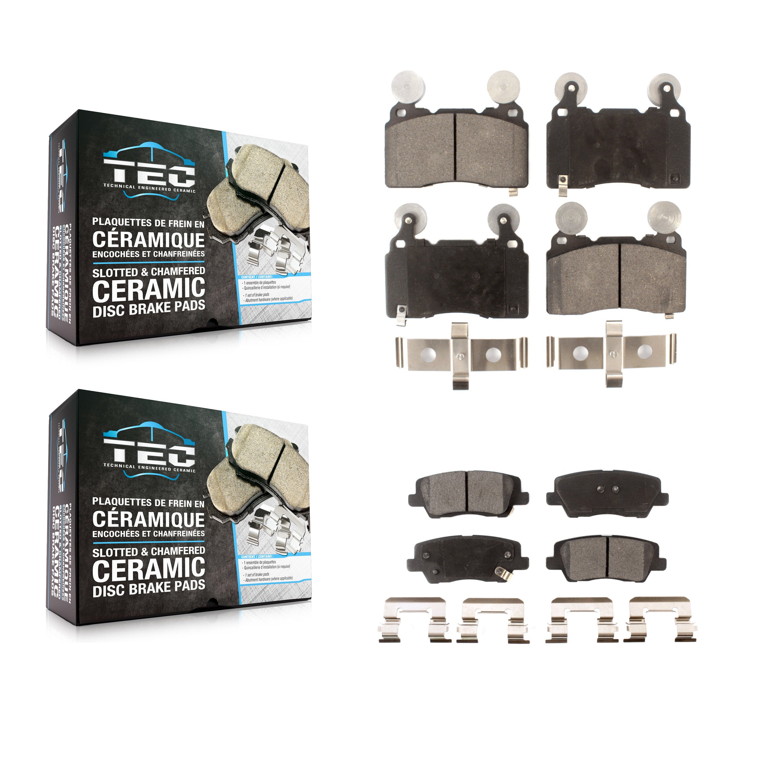 TEC KTC-100219 Disc Brake Pad for 2014-2019 Cadillac CTS - Front and Rear