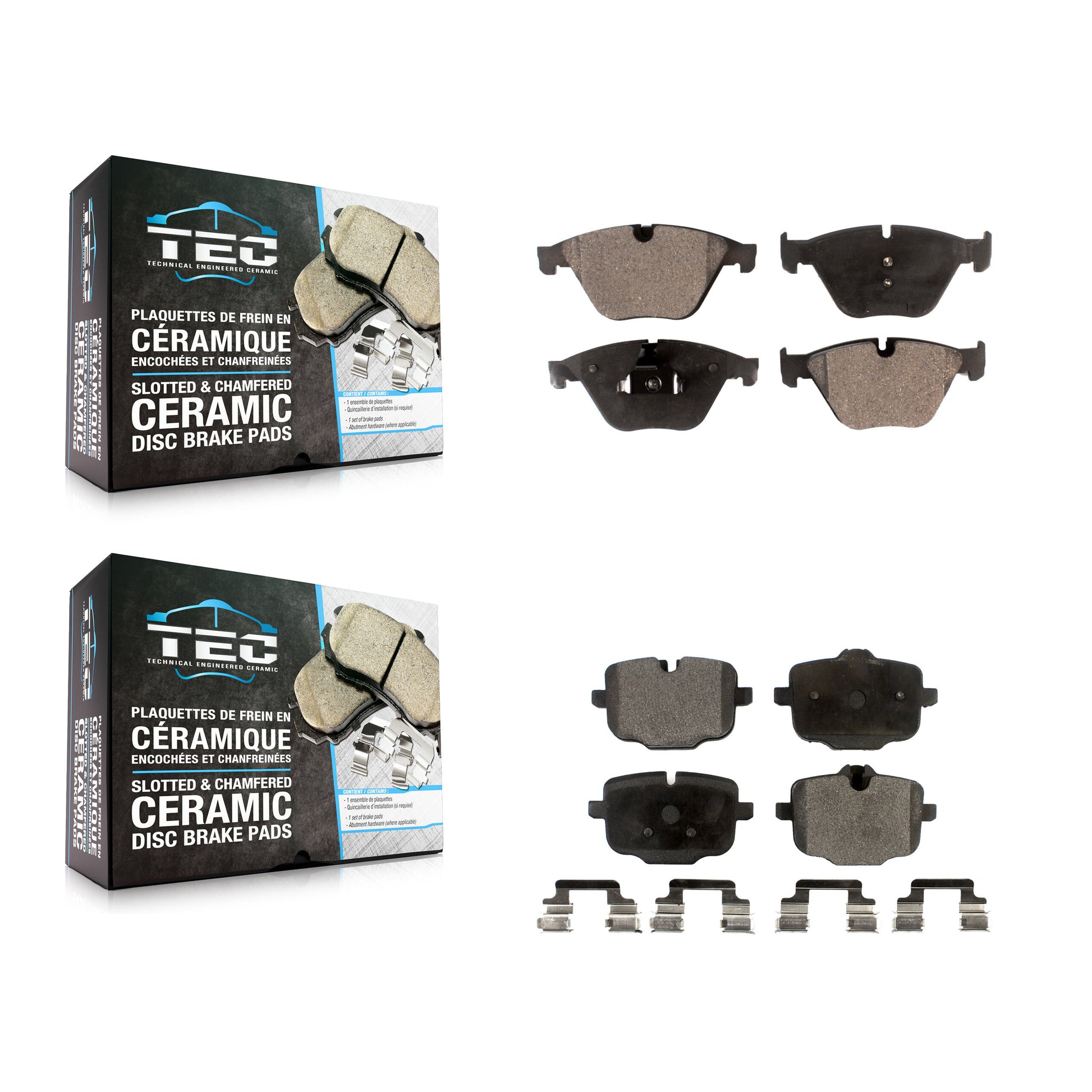 TEC KTC-100222 Disc Brake Pad for 2011-2019 BMW 640i xDrive, BMW 640i xDrive Gran Coupe and More - Front and Rear