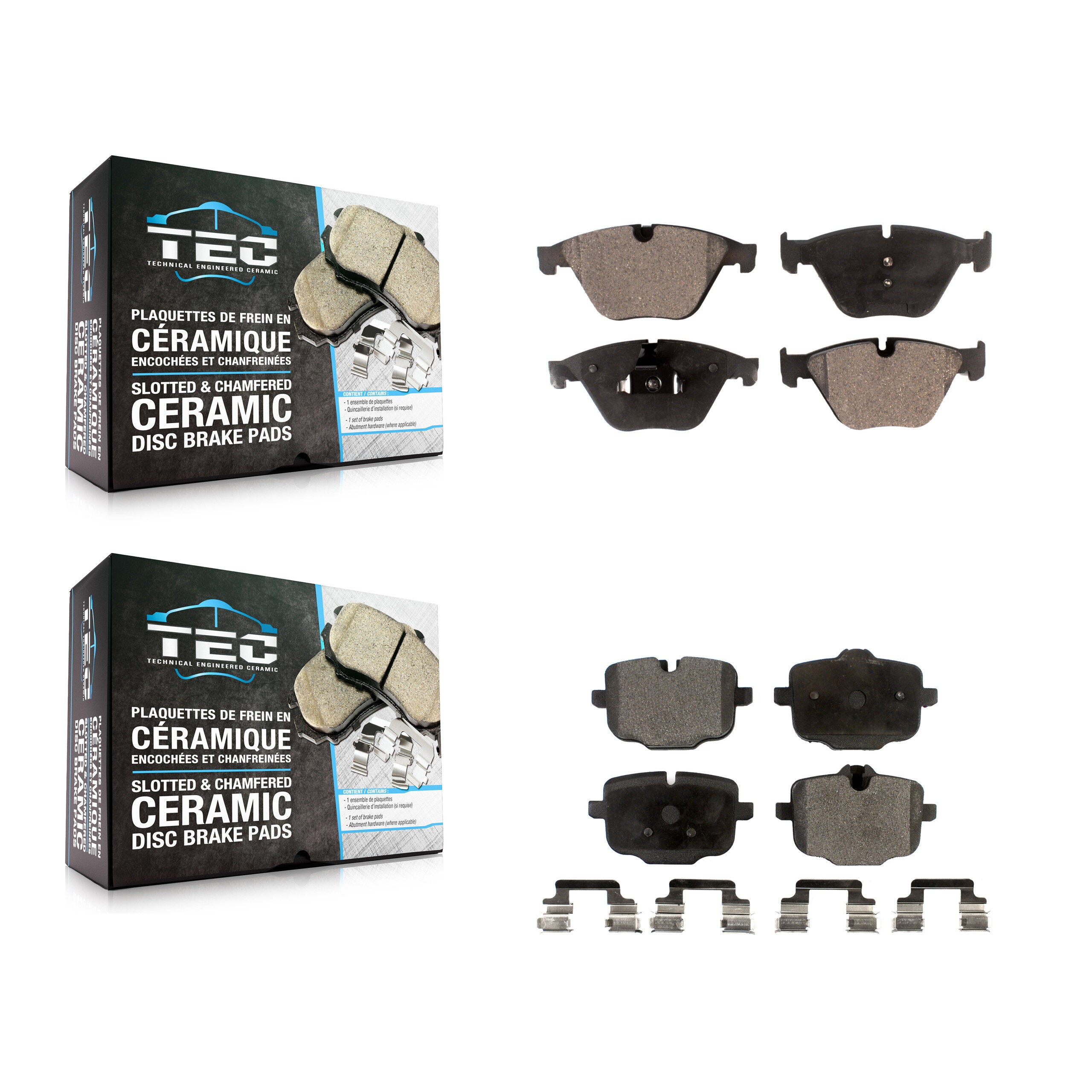 TEC KTC-100222 Disc Brake Pad for 2011-2019 BMW 640i xDrive, BMW 640i xDrive Gran Coupe and More - Front and Rear