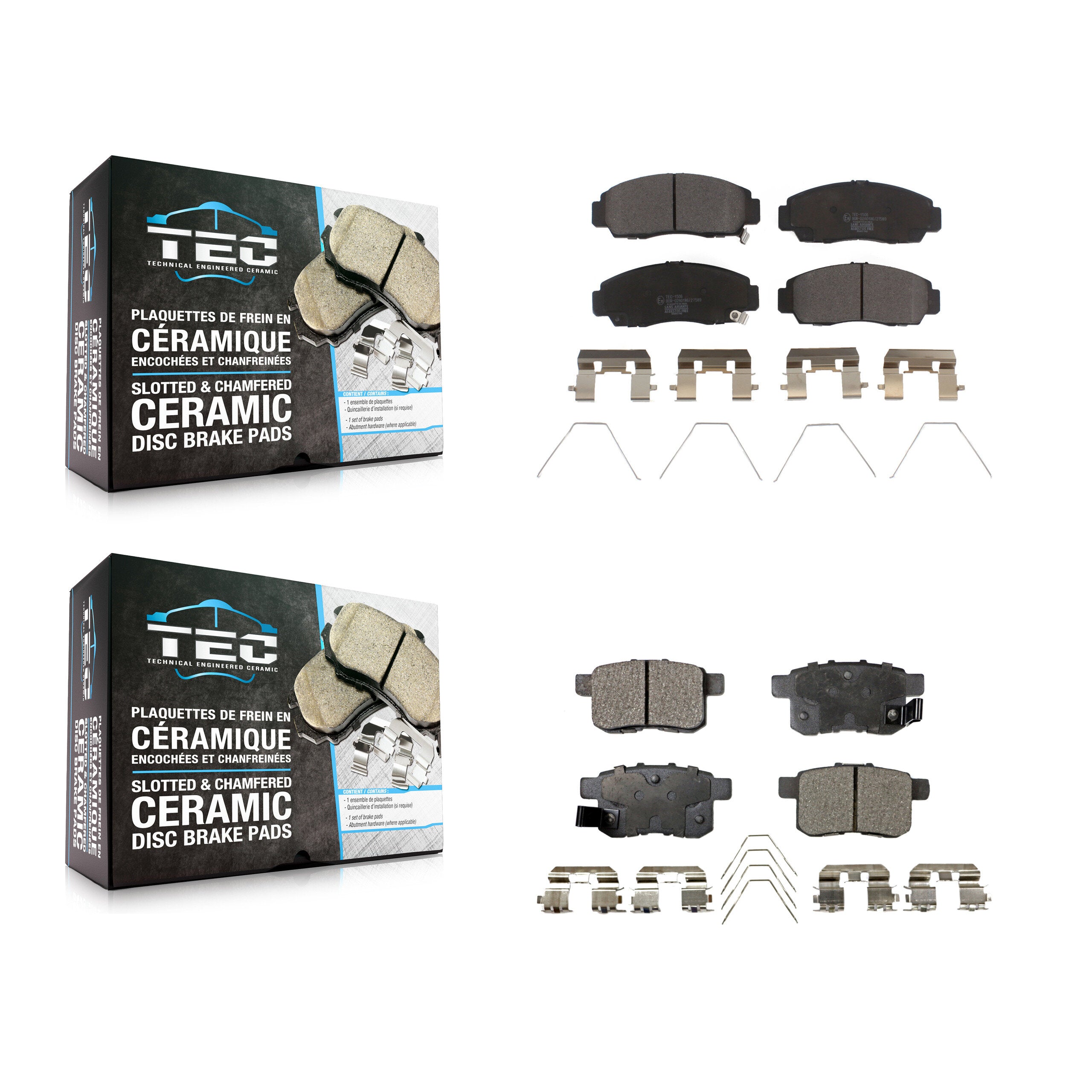 TEC KTC-100224 Disc Brake Pad for 2010-2014 Honda Accord, Acura TSX - Front and Rear