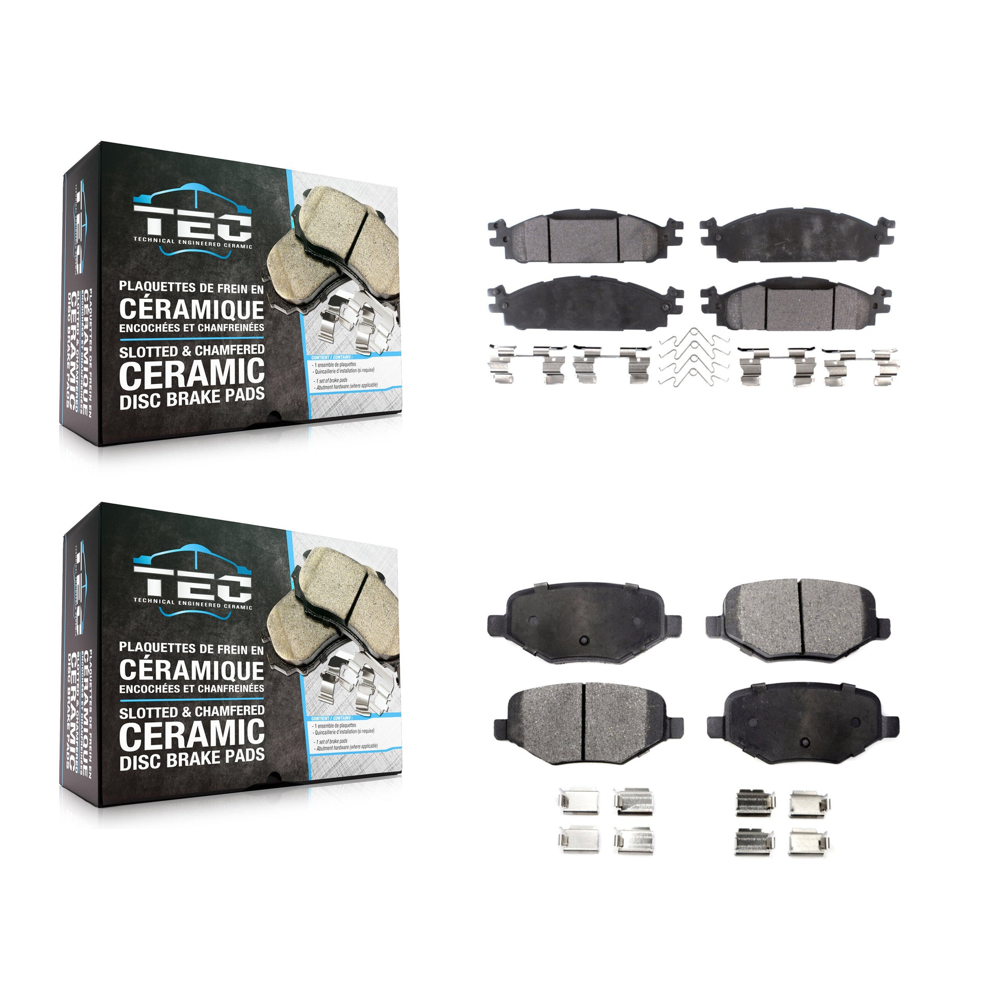 TEC KTC-100226 Disc Brake Pad for 2009-2019 Ford Explorer, Ford Flex and More - Front and Rear