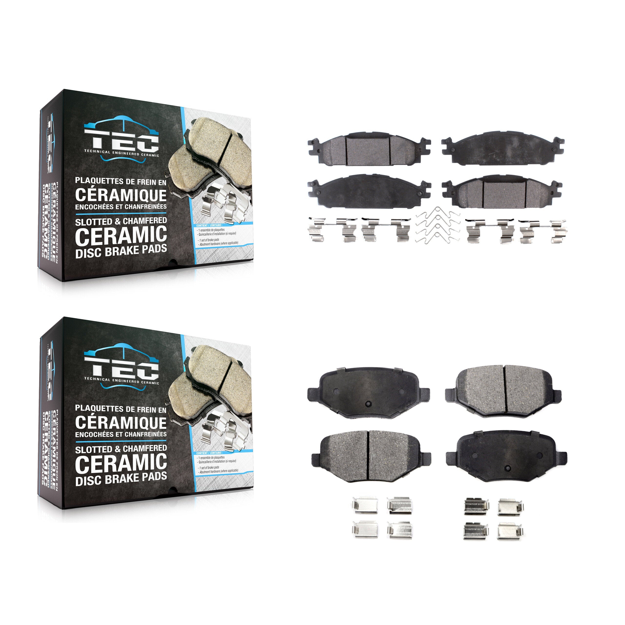 TEC KTC-100226 Disc Brake Pad for 2009-2019 Ford Explorer, Ford Flex and More - Front and Rear