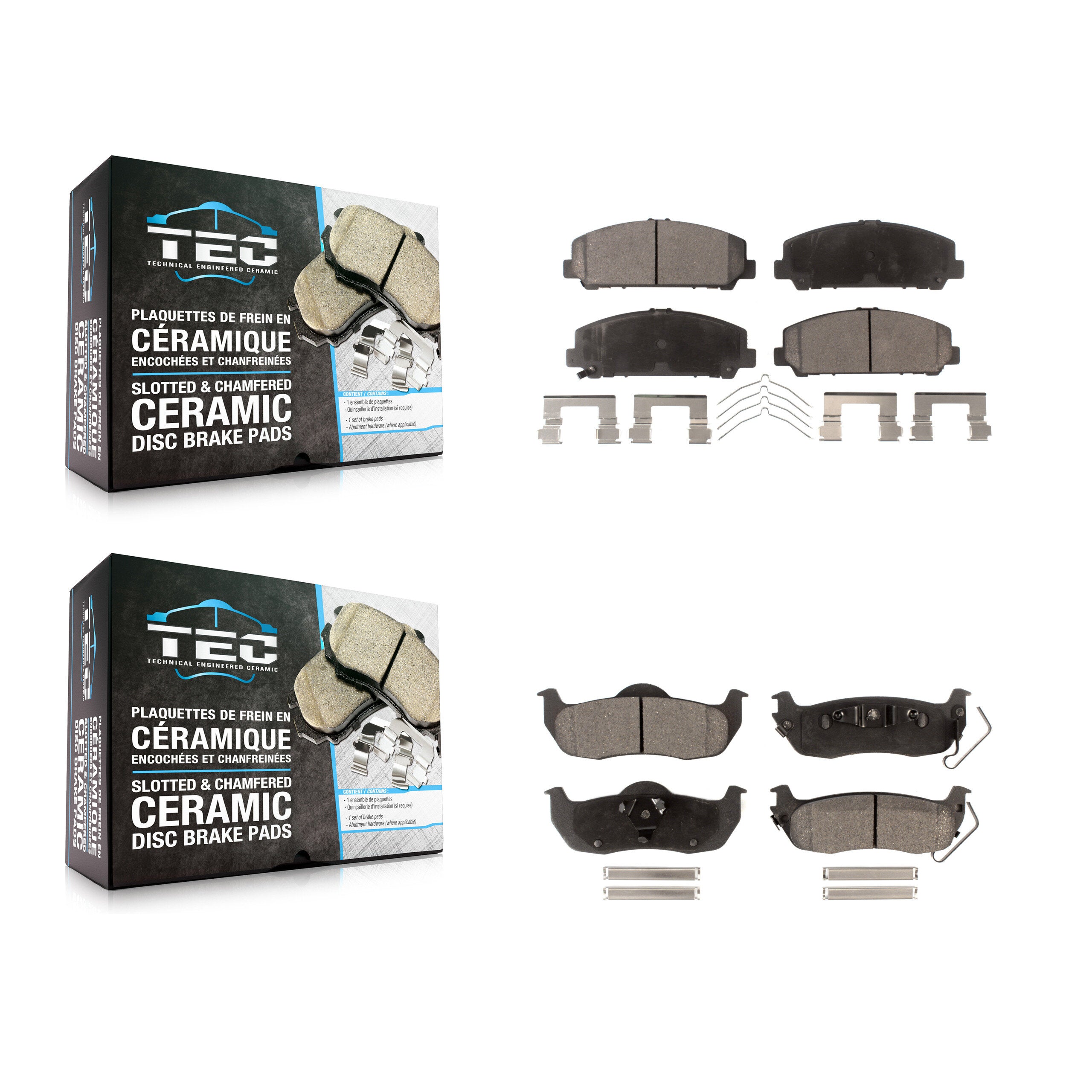 TEC KTC-100227 Disc Brake Pad for 2006-2015 Nissan TITAN, INFINITI QX56, Nissan Armada - Front and Rear