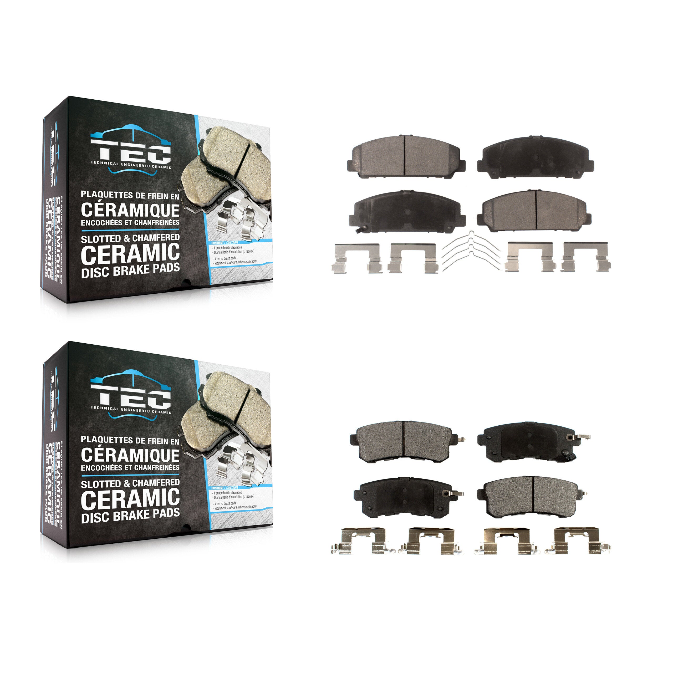TEC KTC-100230 Disc Brake Pad for 2011-2024 Nissan Armada, INFINITI QX80, INFINITI QX56 - Front and Rear