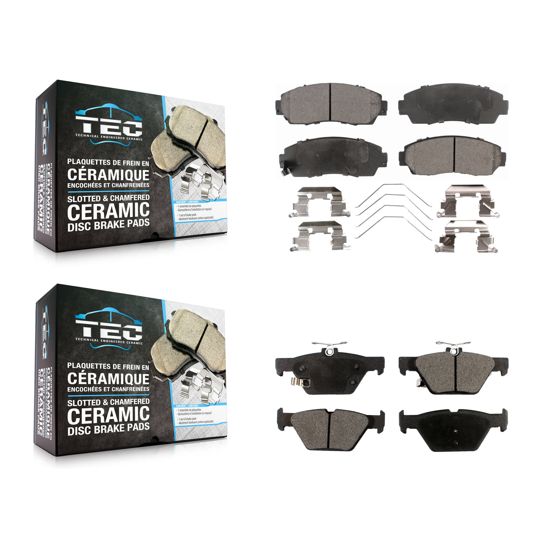 TEC KTC-100233 Disc Brake Pad for 2016-2019 Subaru Legacy - Front and Rear