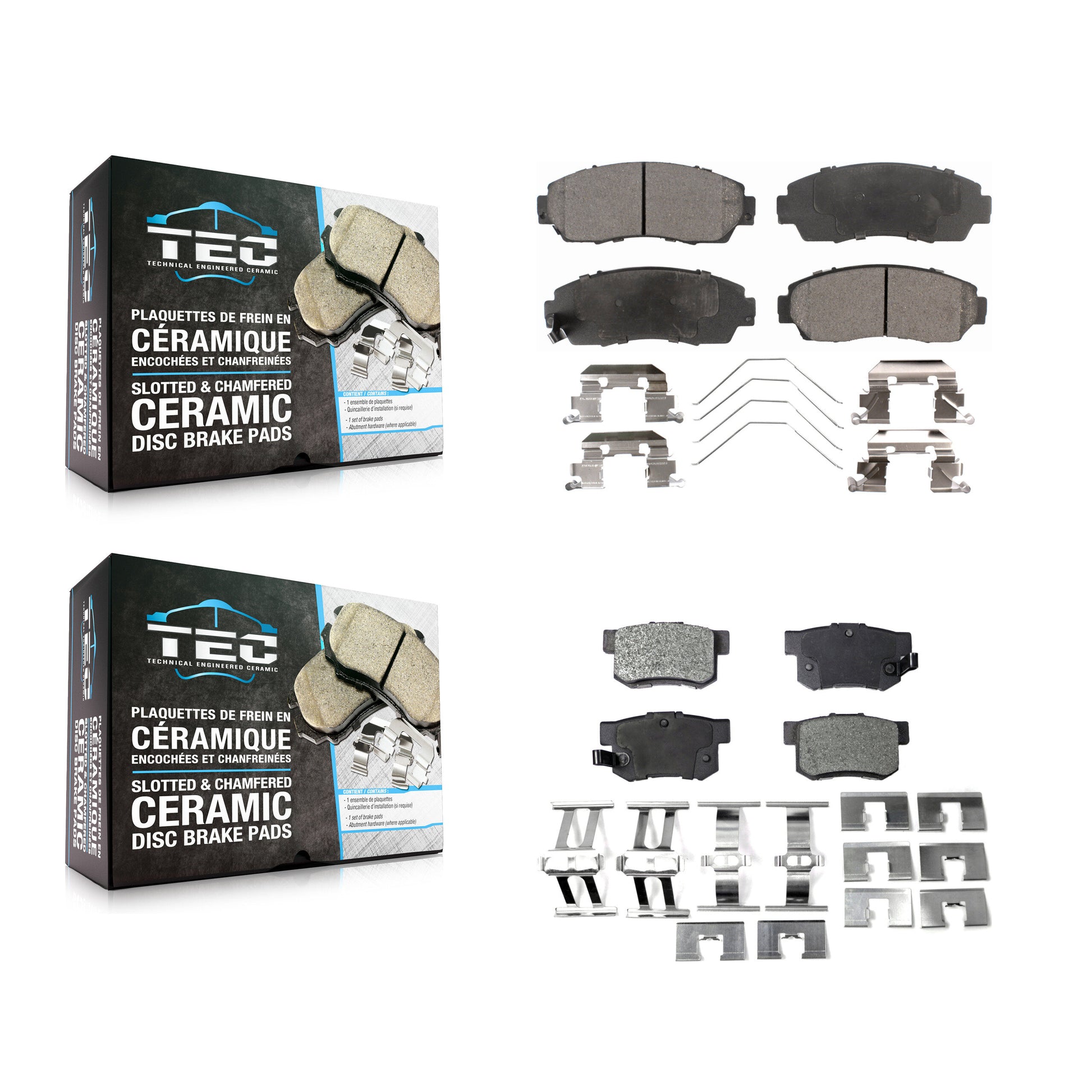 TEC KTC-100234 Disc Brake Pad for 2015 Honda Civic - Front and Rear