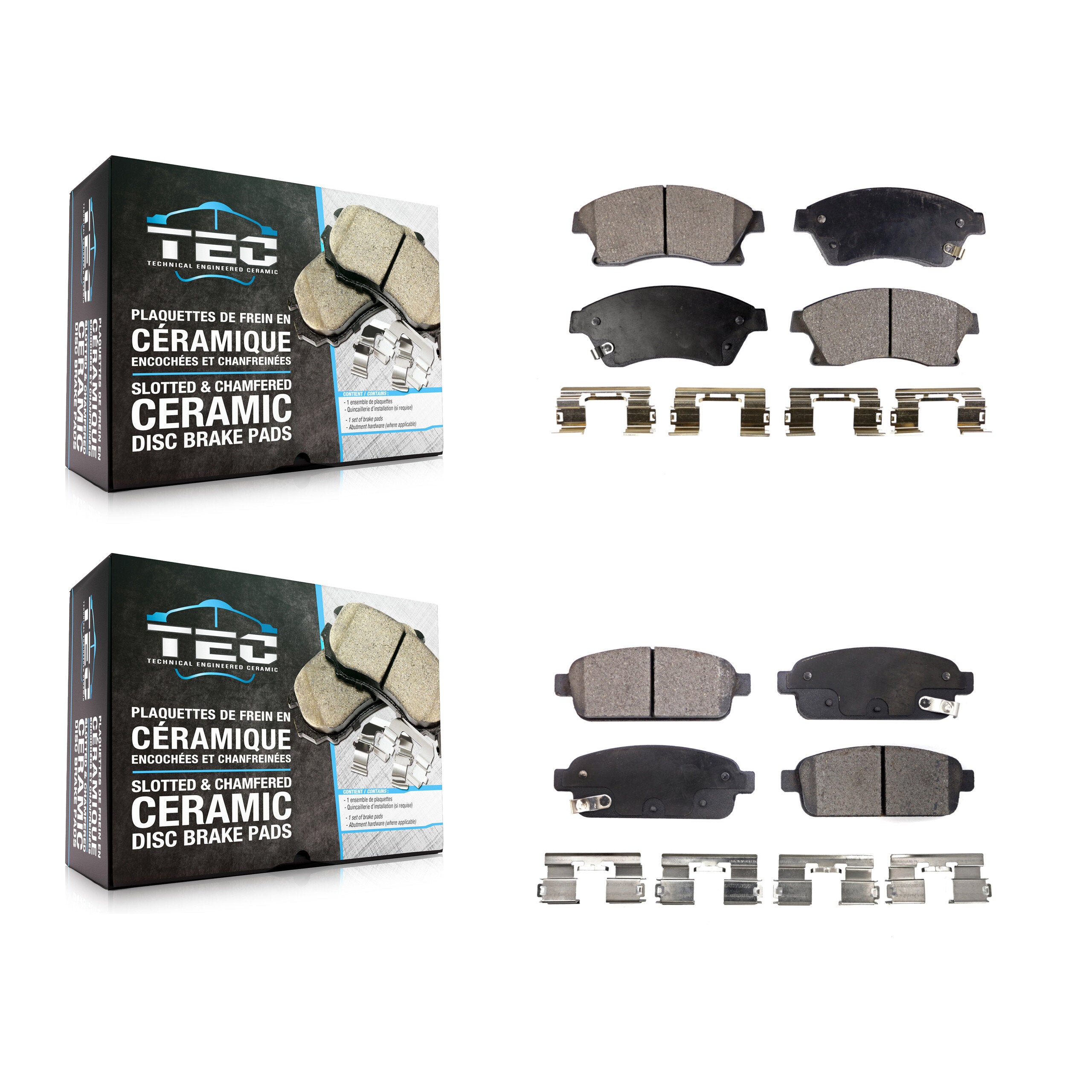 TEC KTC-100235 Disc Brake Pad for 2011-2017 Chevrolet Cruze Limited, Chevrolet Cruze, Chevrolet Sonic - Front and Rear