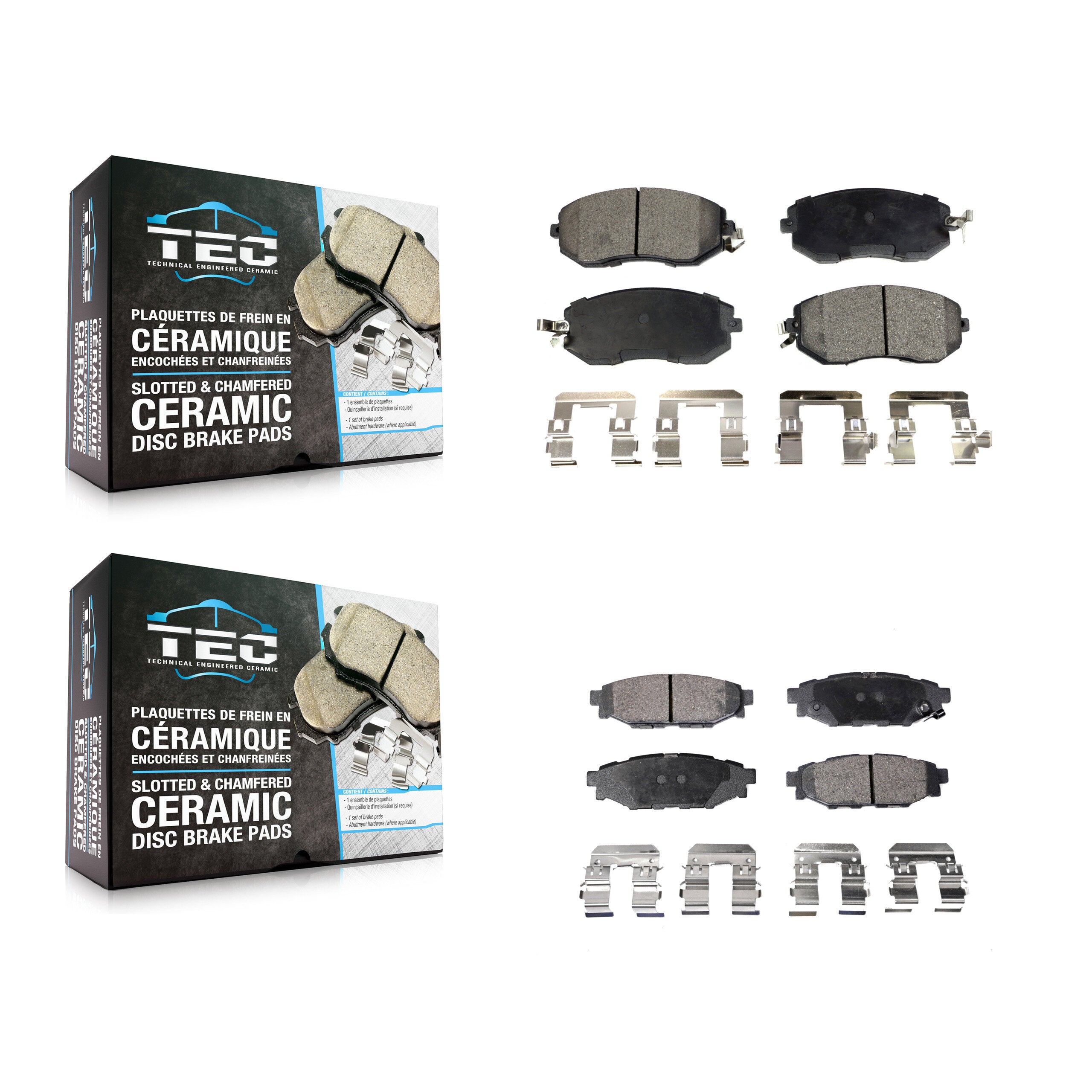 TEC KTC-100237 Disc Brake Pad for 2010-2018 Subaru BRZ, Subaru Crosstrek and More - Front and Rear