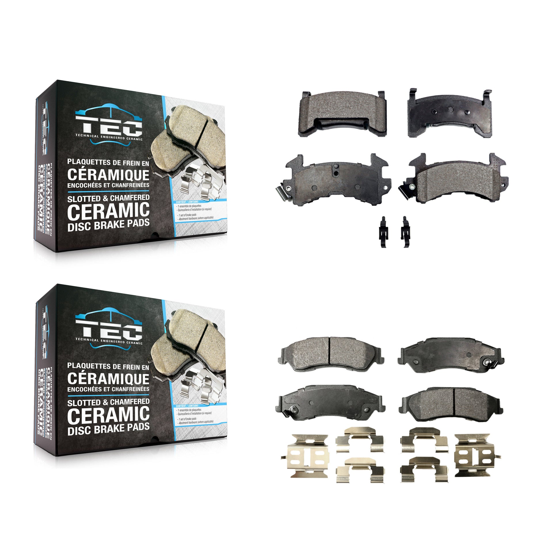 TEC KTC-100239 Disc Brake Pad for 1997-2002 Chevrolet S10, GMC Sonoma and More - Front and Rear
