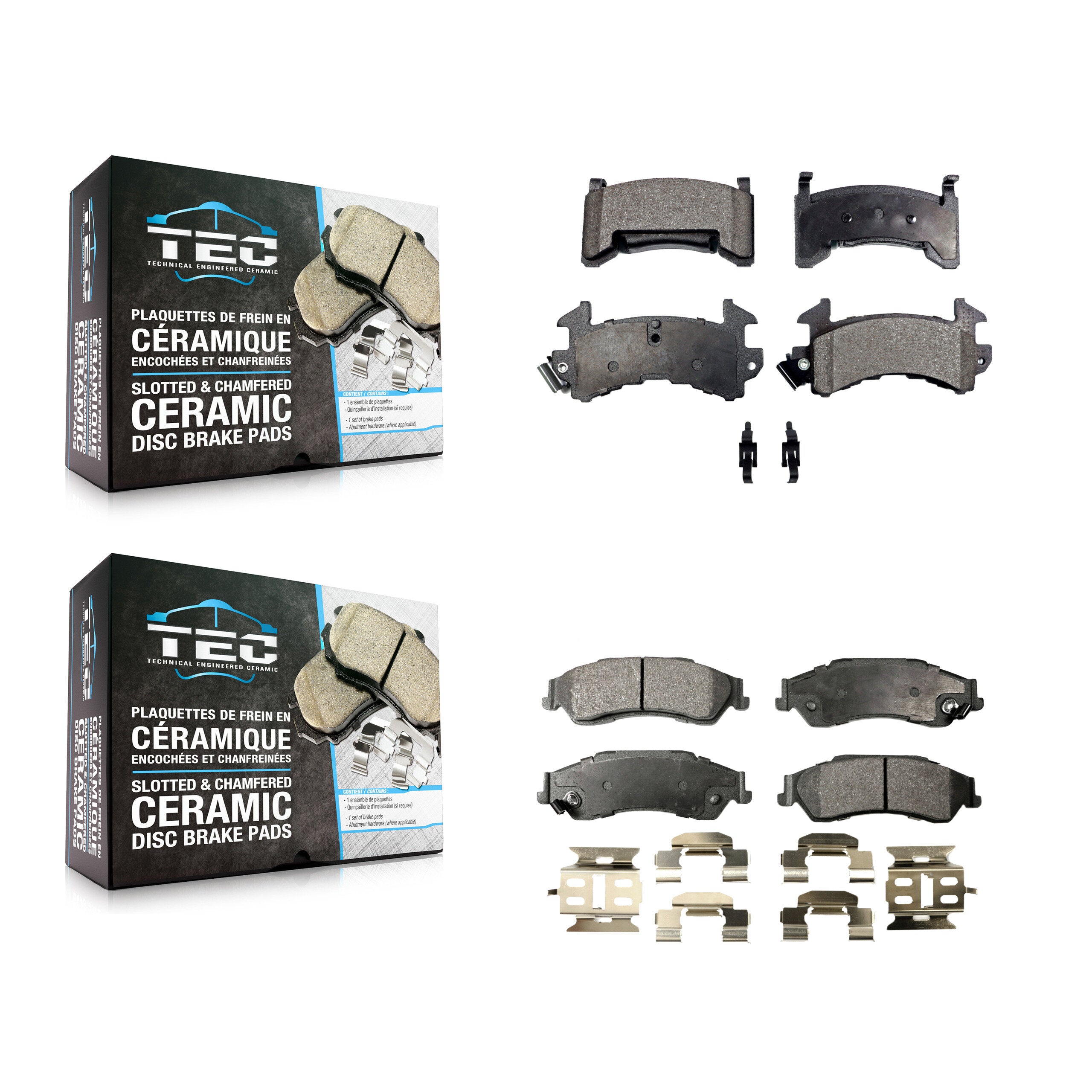 TEC KTC-100239 Disc Brake Pad for 1997-2002 Chevrolet S10, GMC Sonoma and More - Front and Rear