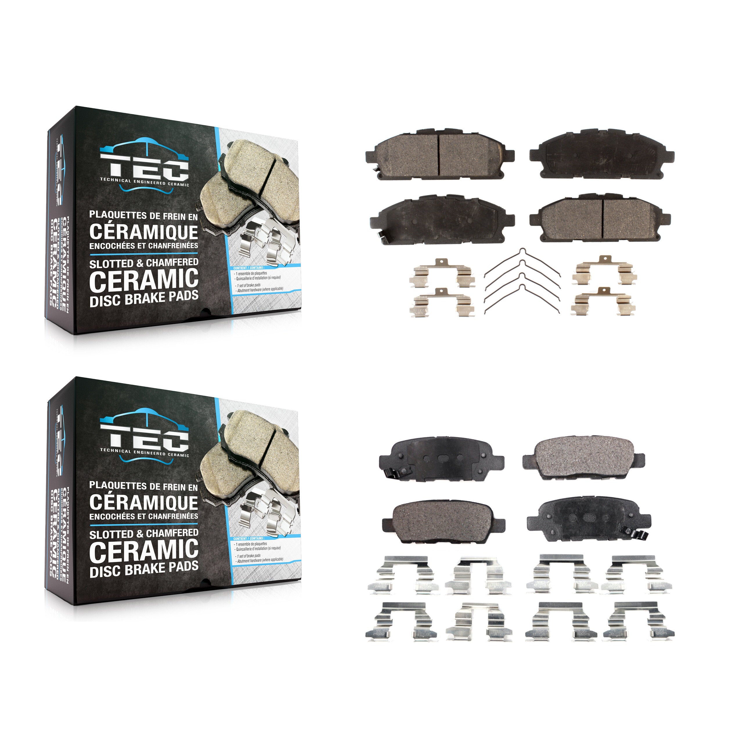 TEC KTC-100245 Disc Brake Pad for 2011-2017 Nissan Quest - Front and Rear