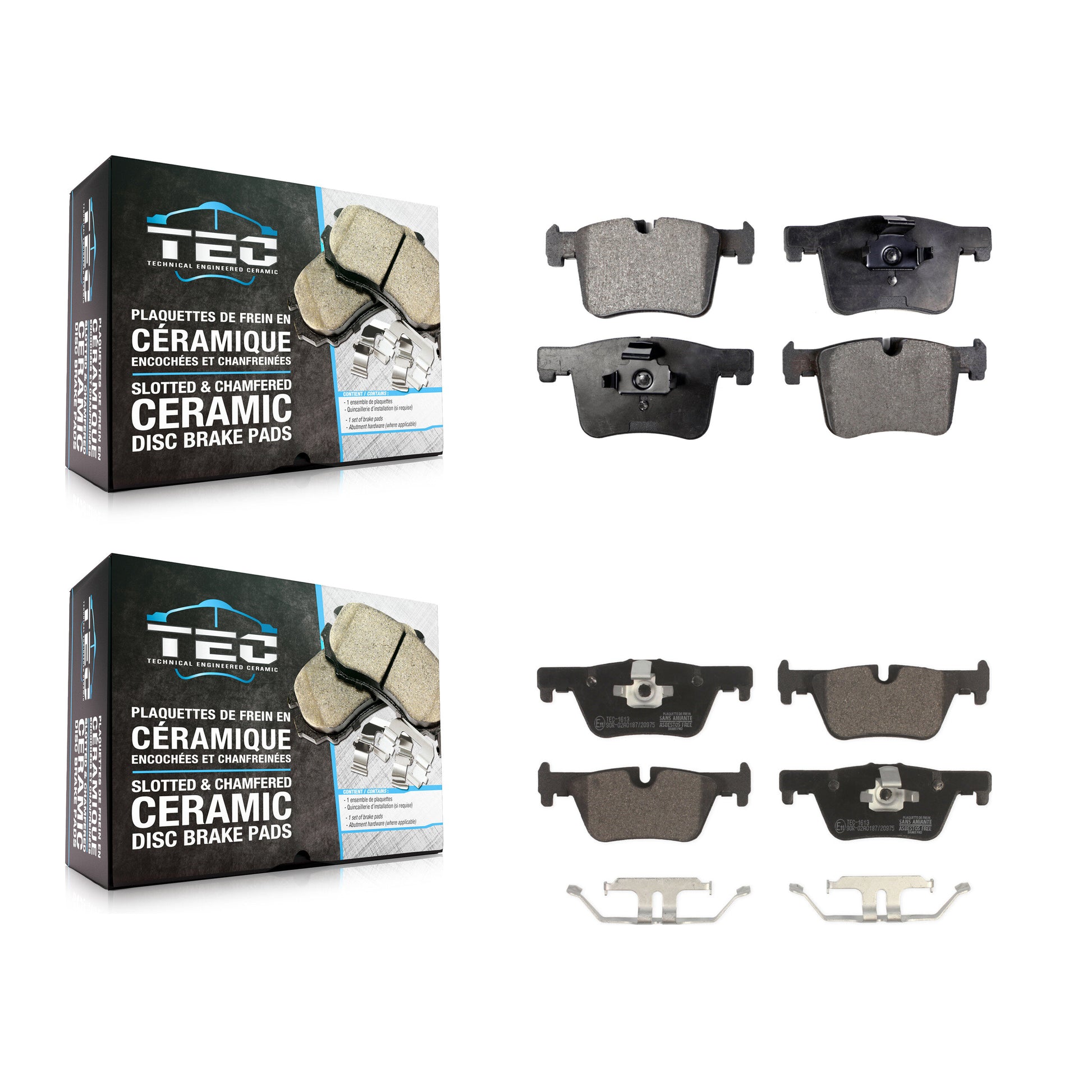 TEC KTC-100250 Disc Brake Pad for 2012-2018 BMW 328d, BMW 328d xDrive and More - Front and Rear