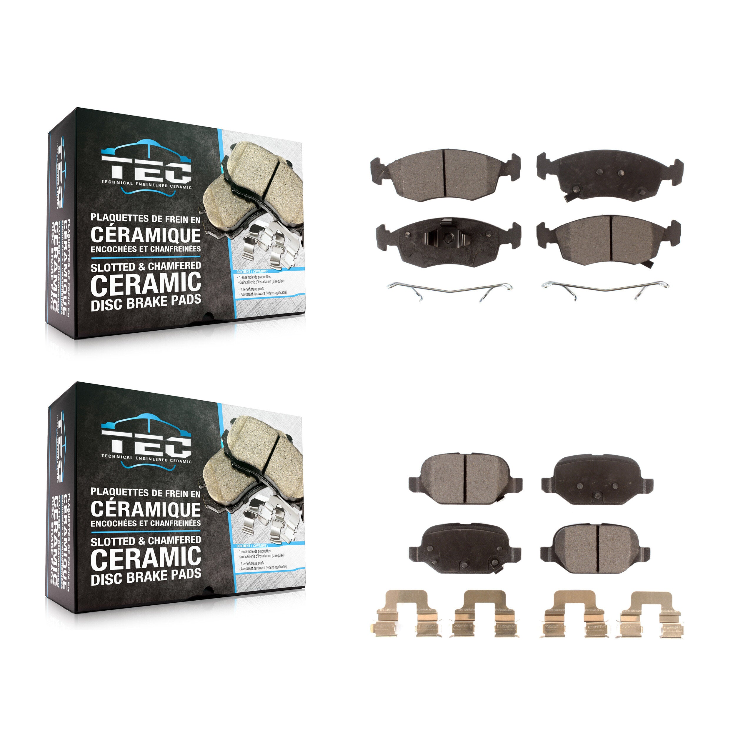TEC KTC-100252 Disc Brake Pad for 2012-2019 Fiat 500 - Front and Rear