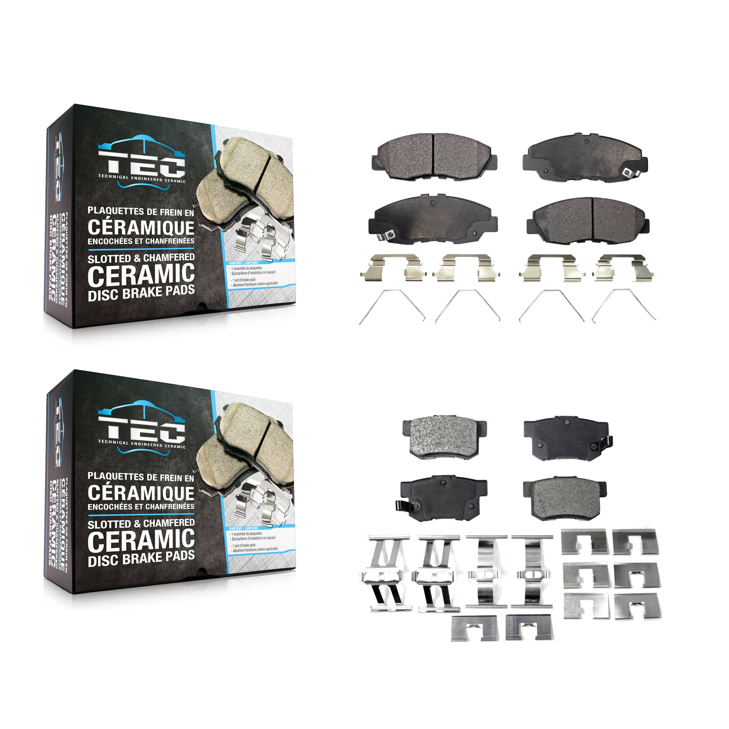 TEC KTC-100253 Disc Brake Pad for 2012-2015 Honda Civic - Front and Rear