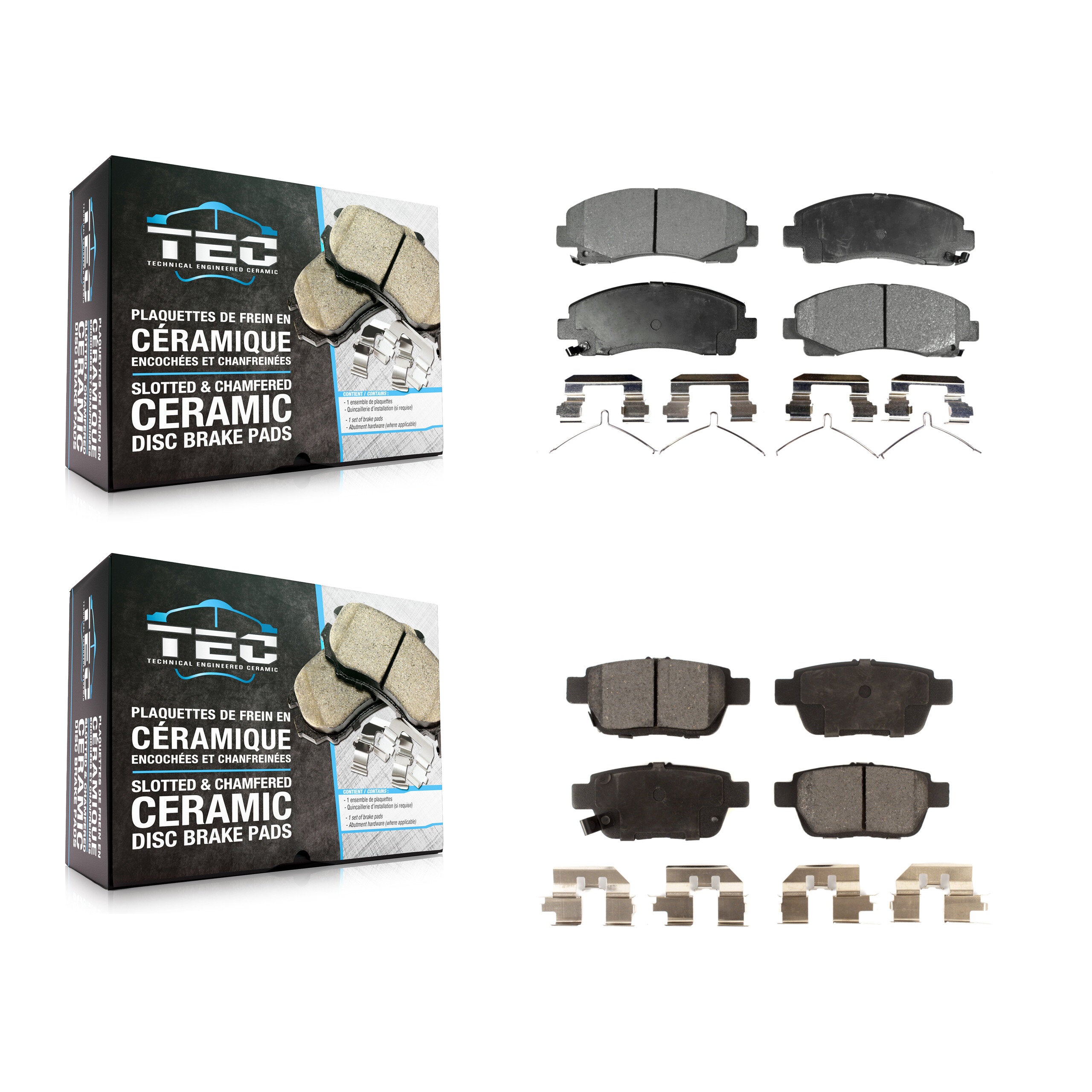 TEC KTC-100254 Disc Brake Pad for 2006-2014 Acura TL, Honda Ridgeline - Front and Rear