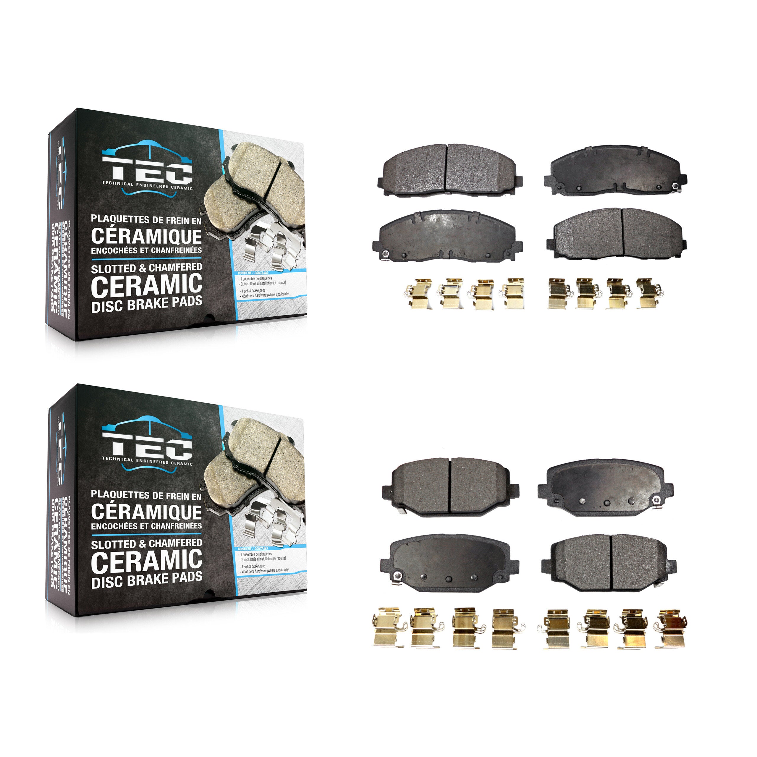 TEC KTC-100256 Disc Brake Pad for 2012-2020 Dodge Grand Caravan, Dodge Journey and More - Front and Rear