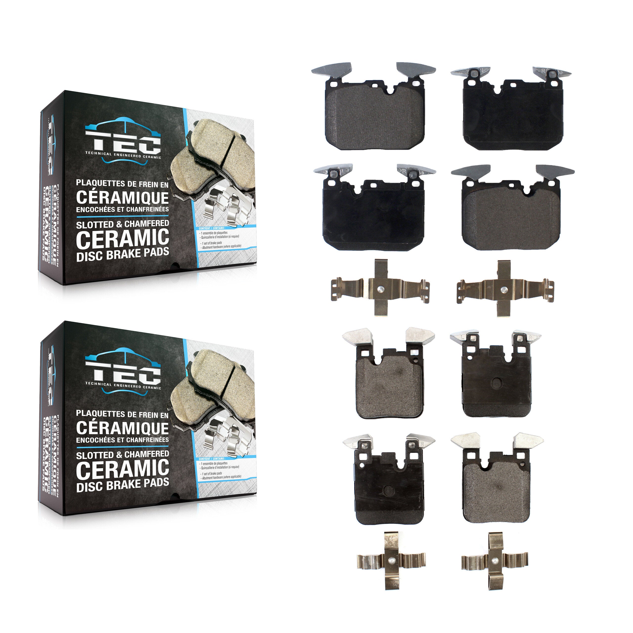 TEC KTC-100260 Disc Brake Pad for 2012-2021 BMW 340i GT xDrive, BMW 440i and More - Front and Rear