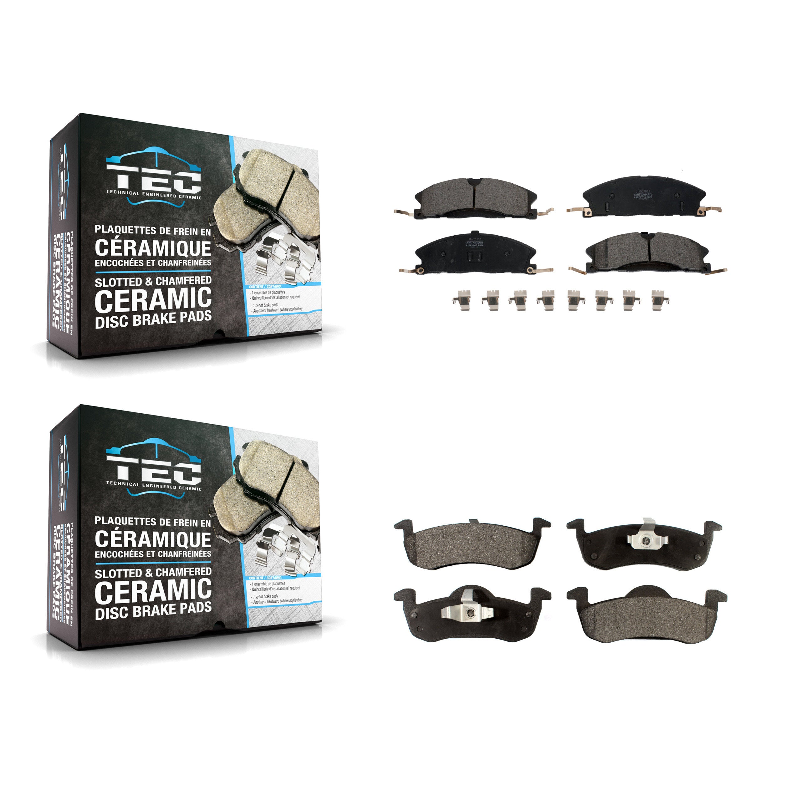 TEC KTC-100261 Disc Brake Pad for 2017-2019 Lincoln MKT - Front and Rear