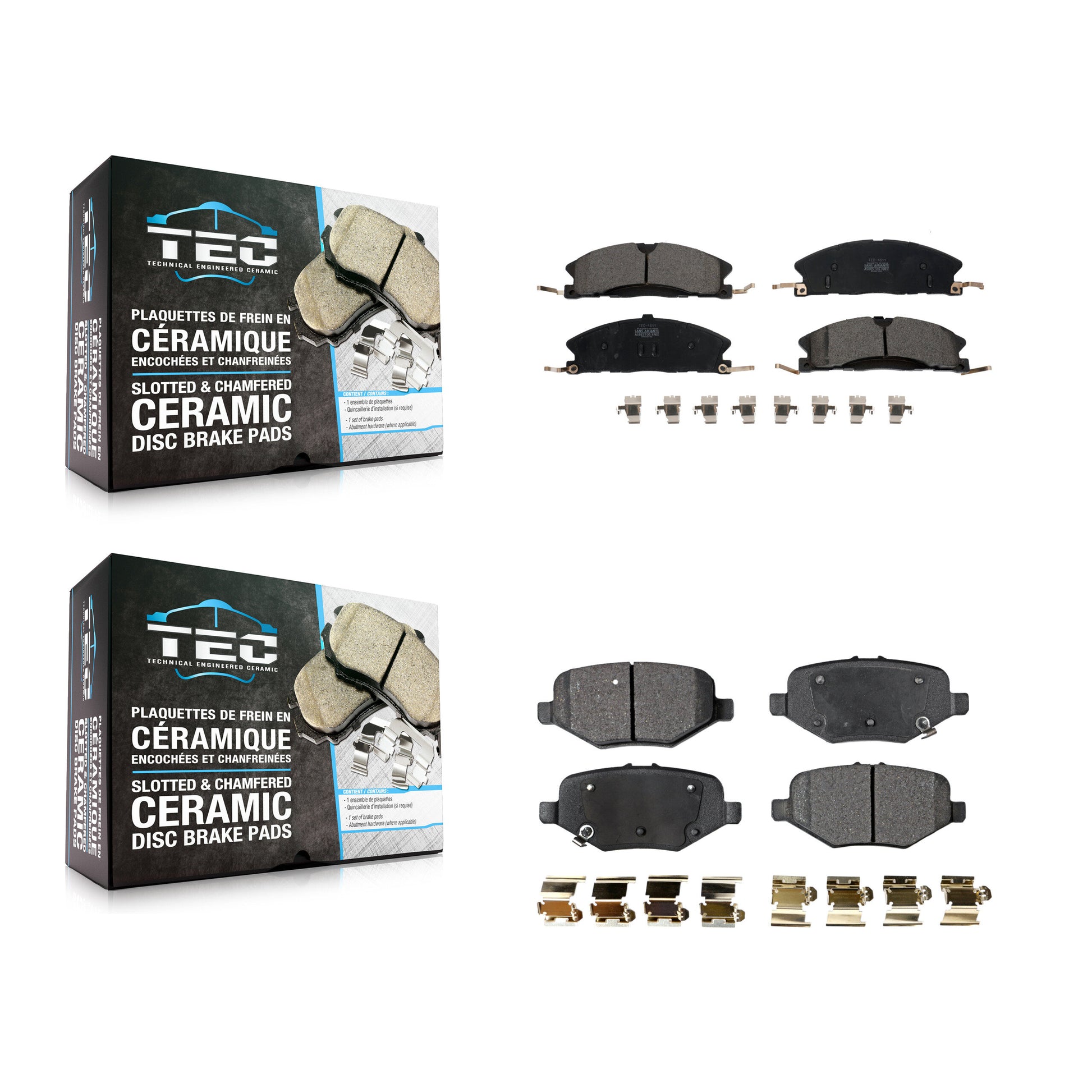 TEC KTC-100263 Disc Brake Pad for 2012-2019 Ford Taurus, Ford Explorer and More - Front and Rear