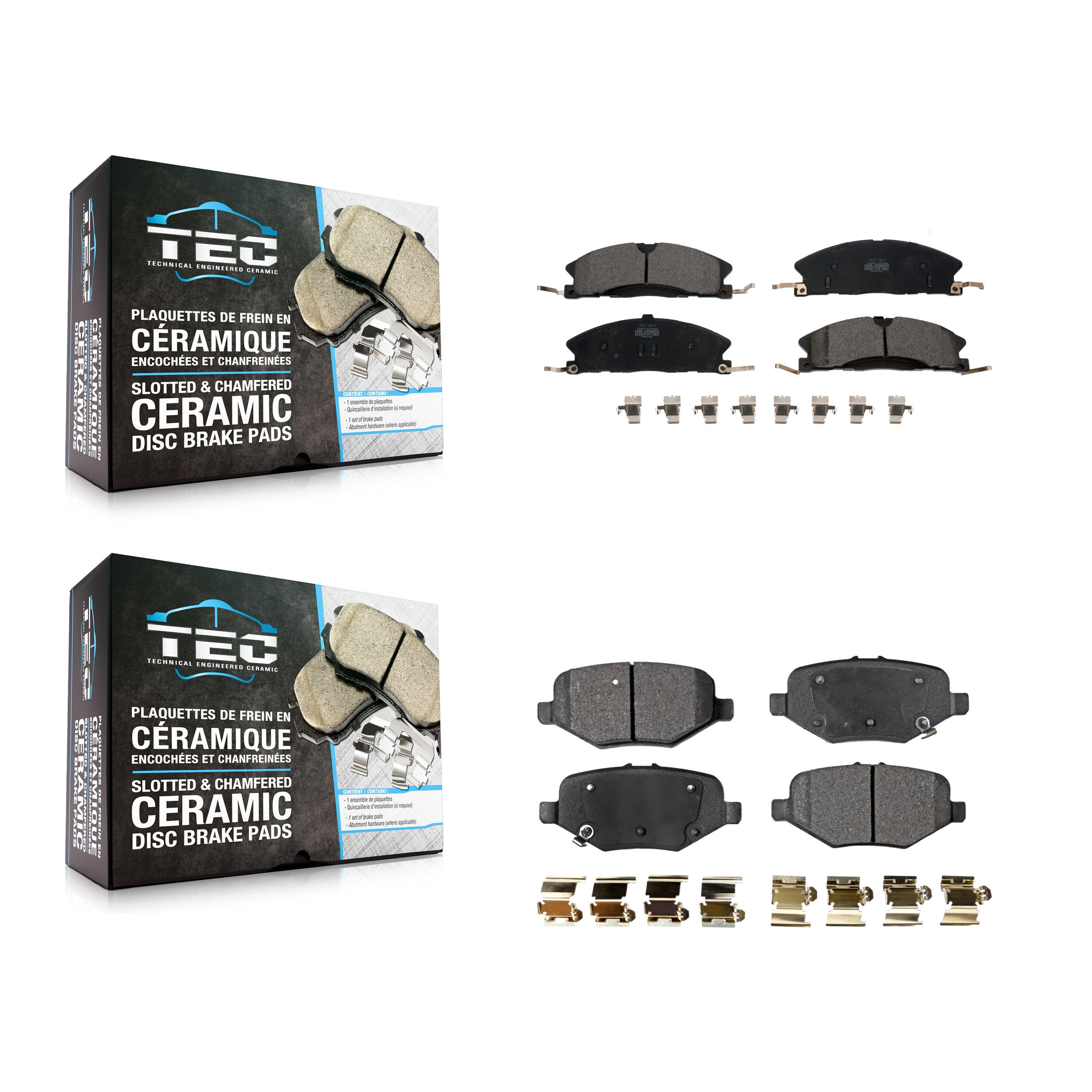TEC KTC-100263 Disc Brake Pad for 2012-2019 Ford Taurus, Ford Explorer and More - Front and Rear