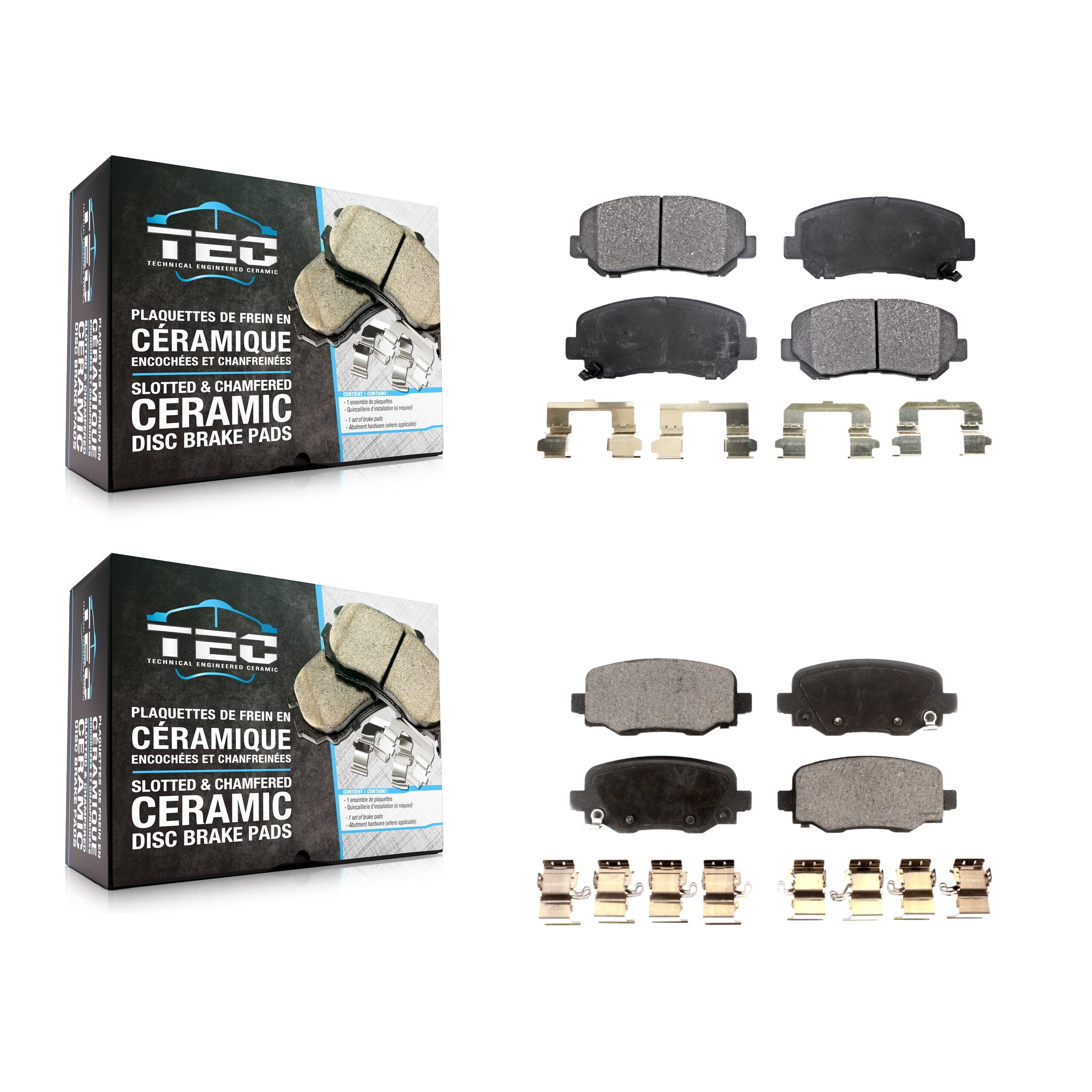 TEC KTC-100266 Disc Brake Pad for 2015-2017 Chrysler 200 - Front and Rear