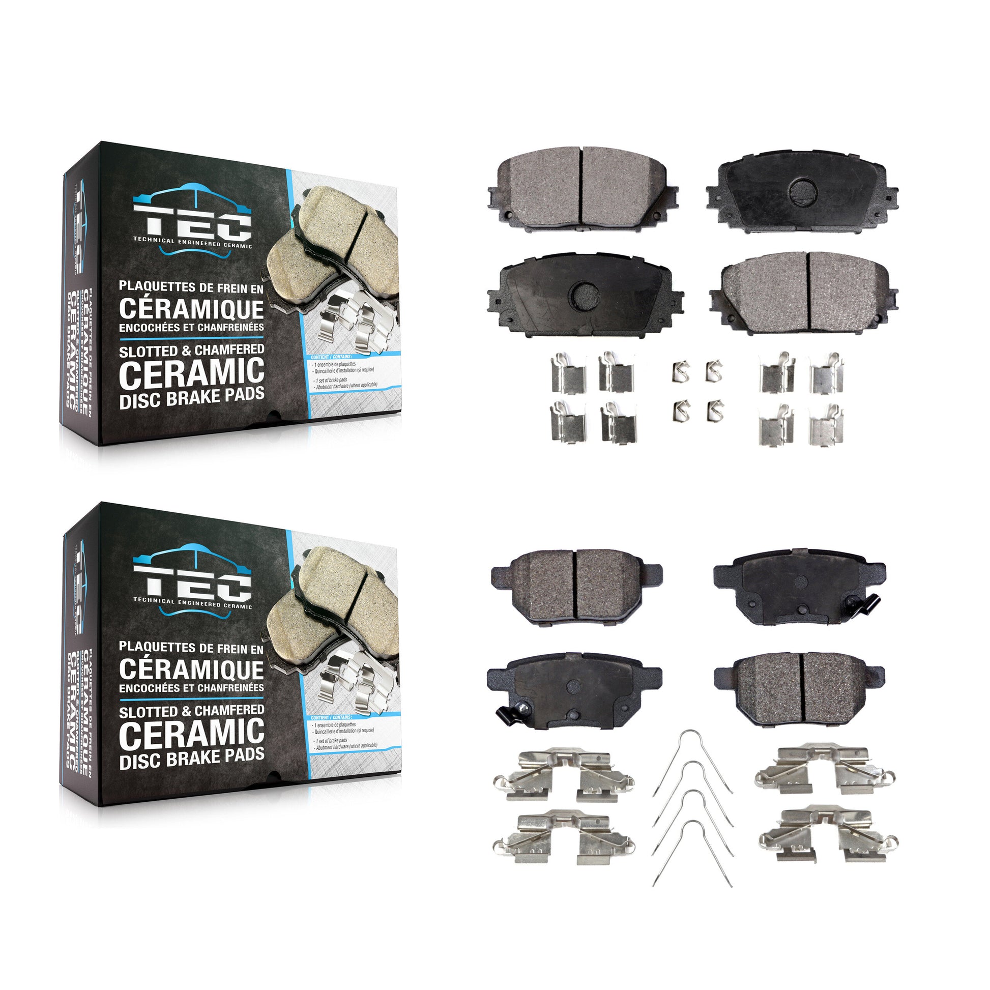 TEC KTC-100268 Disc Brake Pad for 2012-2018 Toyota Yaris - Front and Rear