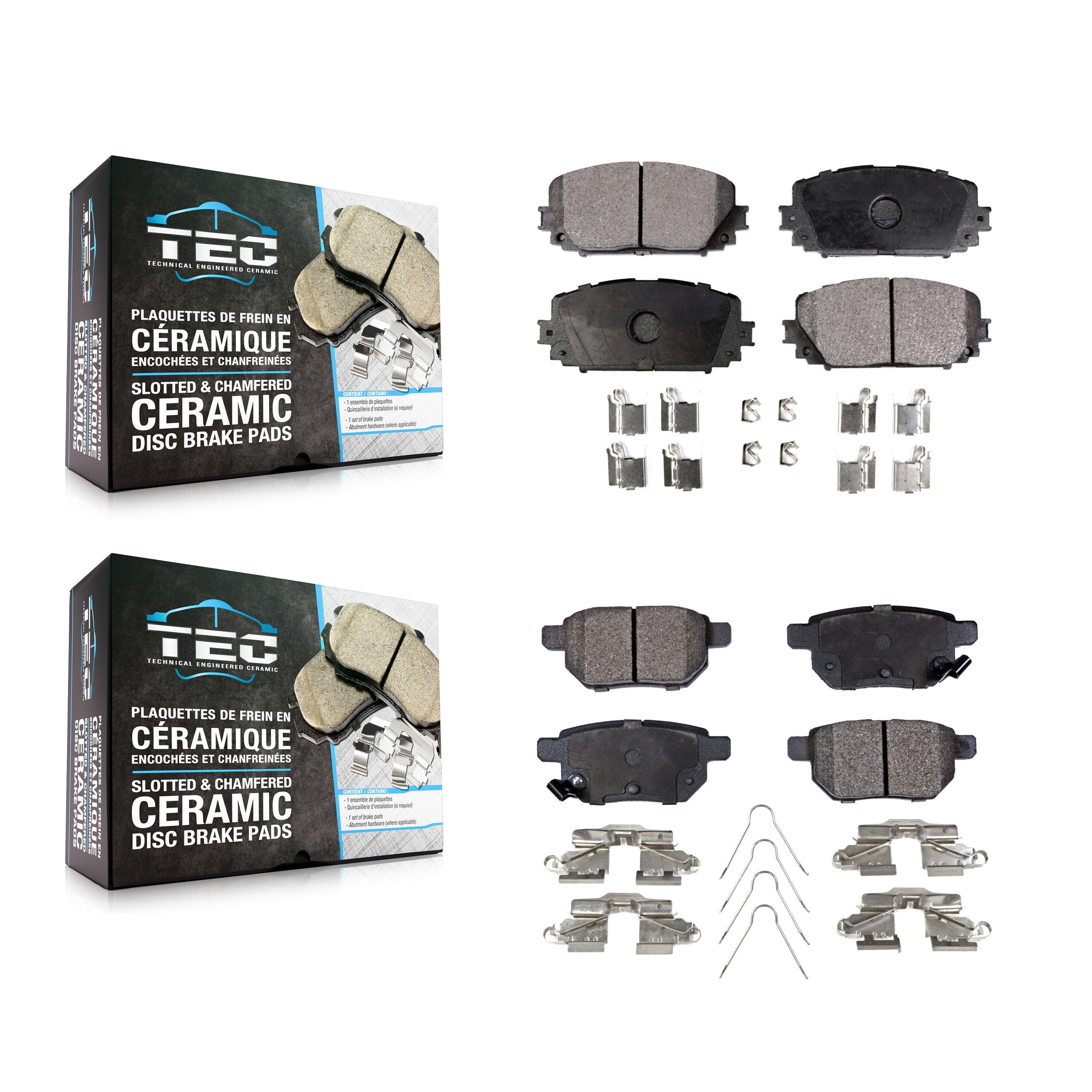 TEC KTC-100268 Disc Brake Pad for 2012-2018 Toyota Yaris - Front and Rear