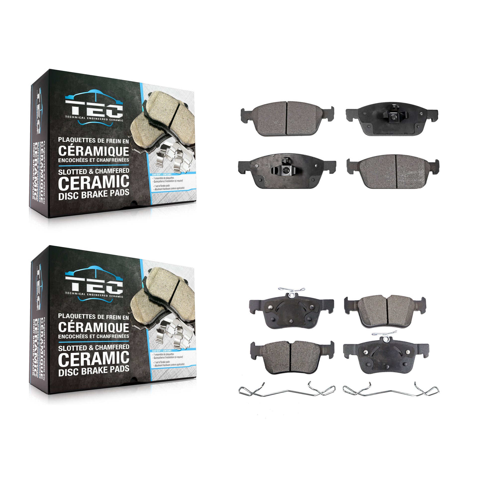 TEC KTC-100273 Disc Brake Pad for 2017-2019 Lincoln MKC, Ford Escape - Front and Rear