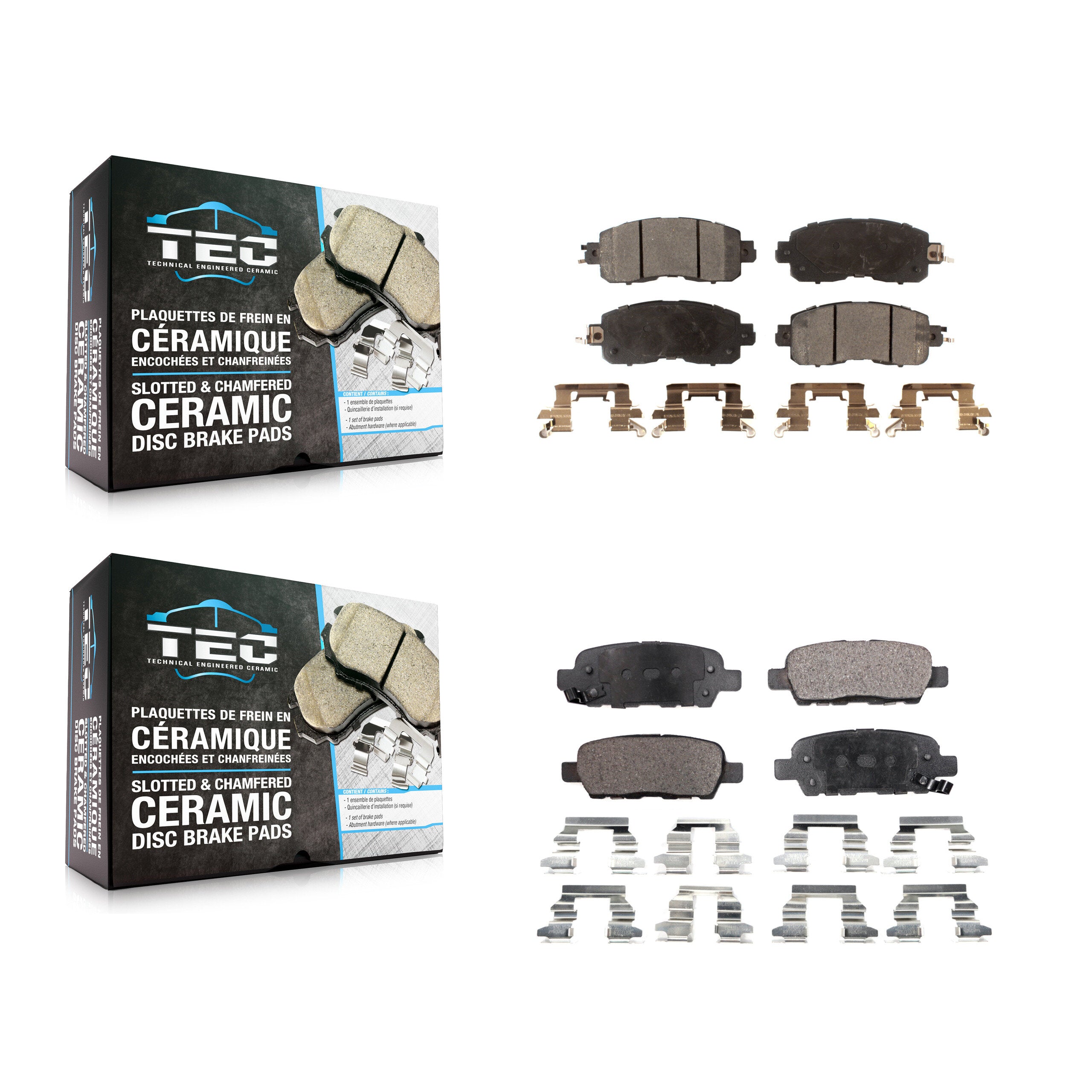 TEC KTC-100275 Disc Brake Pad for 2013-2023 Nissan Altima, Nissan LEAF - Front and Rear