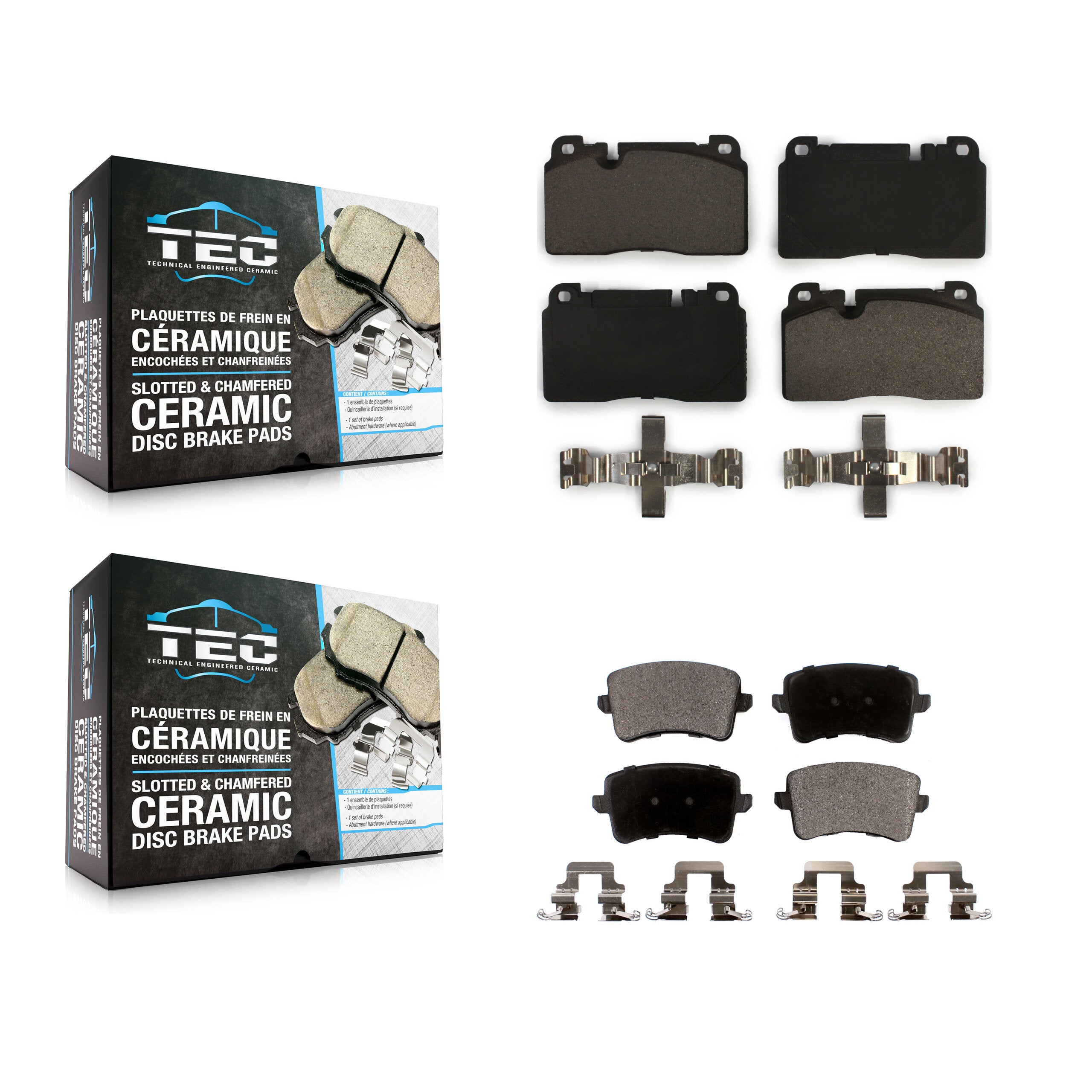 TEC KTC-100278 Disc Brake Pad for 2013-2017 Audi Q5 - Front and Rear