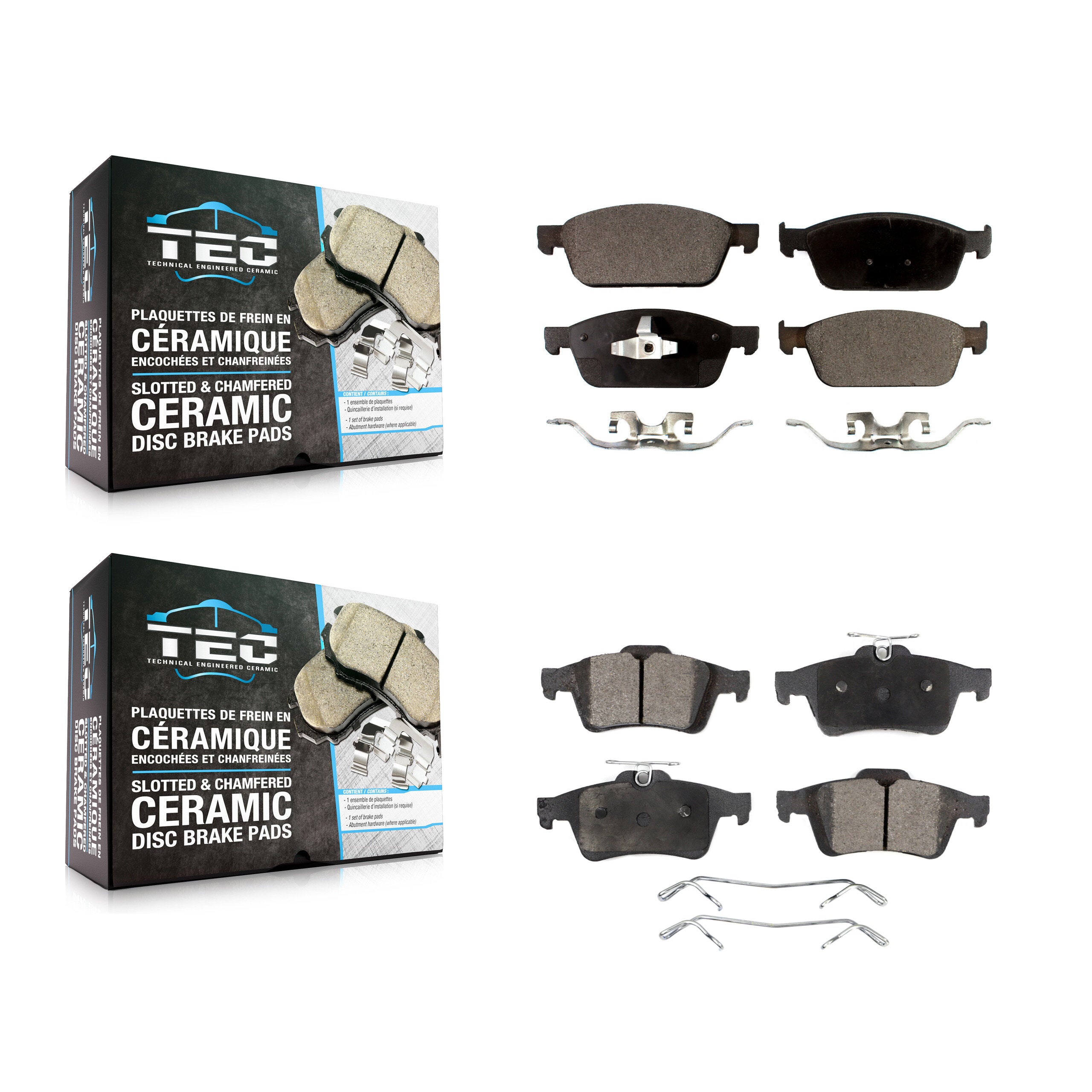 TEC KTC-100279 Disc Brake Pad for 2013-2018 Ford Focus - Front and Rear
