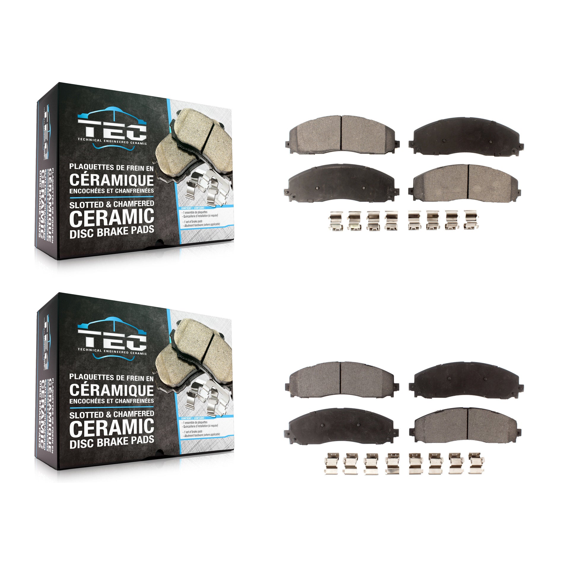 TEC KTC-100281 Disc Brake Pad for 2013-2023 Ford F-250 Super Duty, Ford F-350 Super Duty, Ford F-450 Super Duty - Front and Rear
