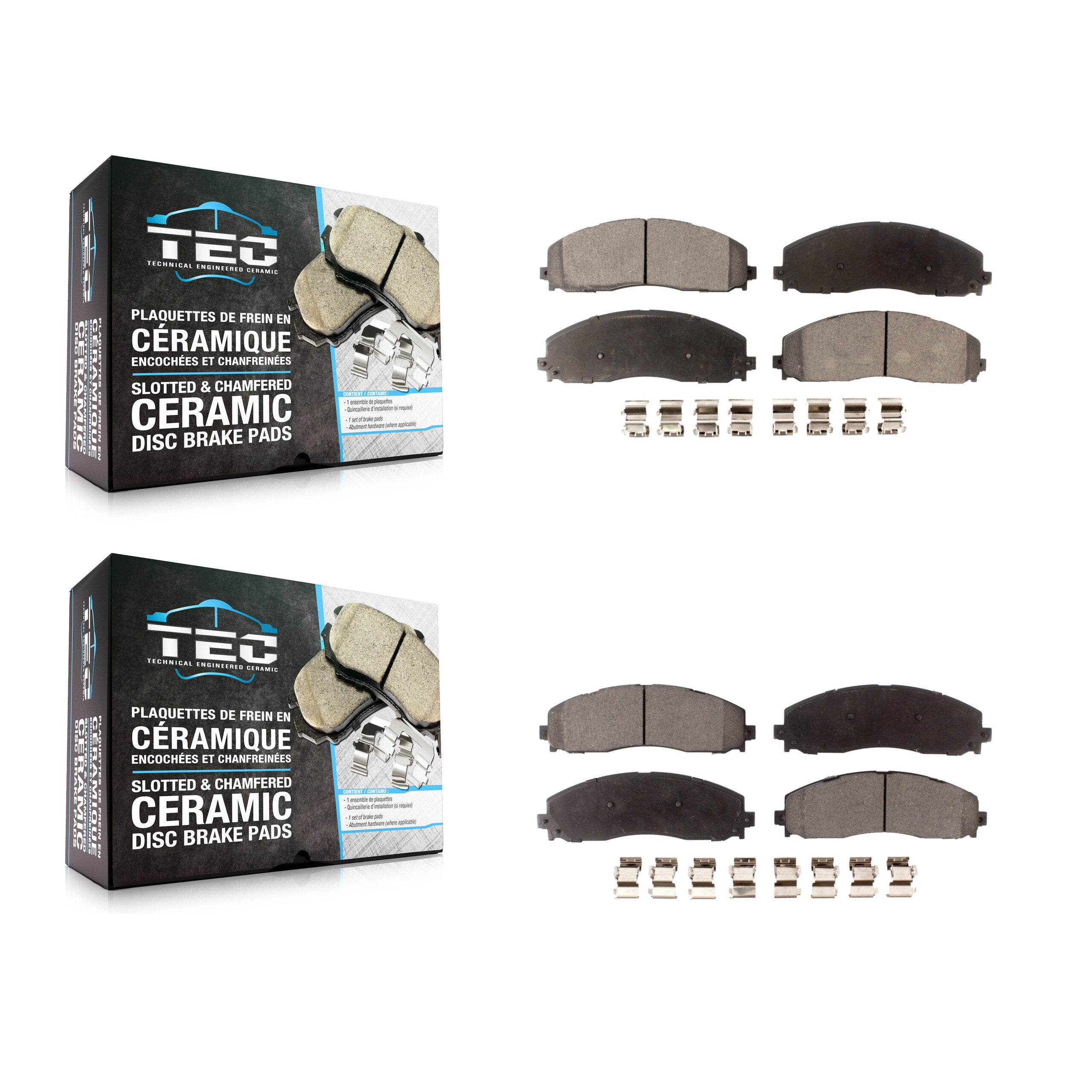 TEC KTC-100281 Disc Brake Pad for 2013-2023 Ford F-250 Super Duty, Ford F-350 Super Duty, Ford F-450 Super Duty - Front and Rear
