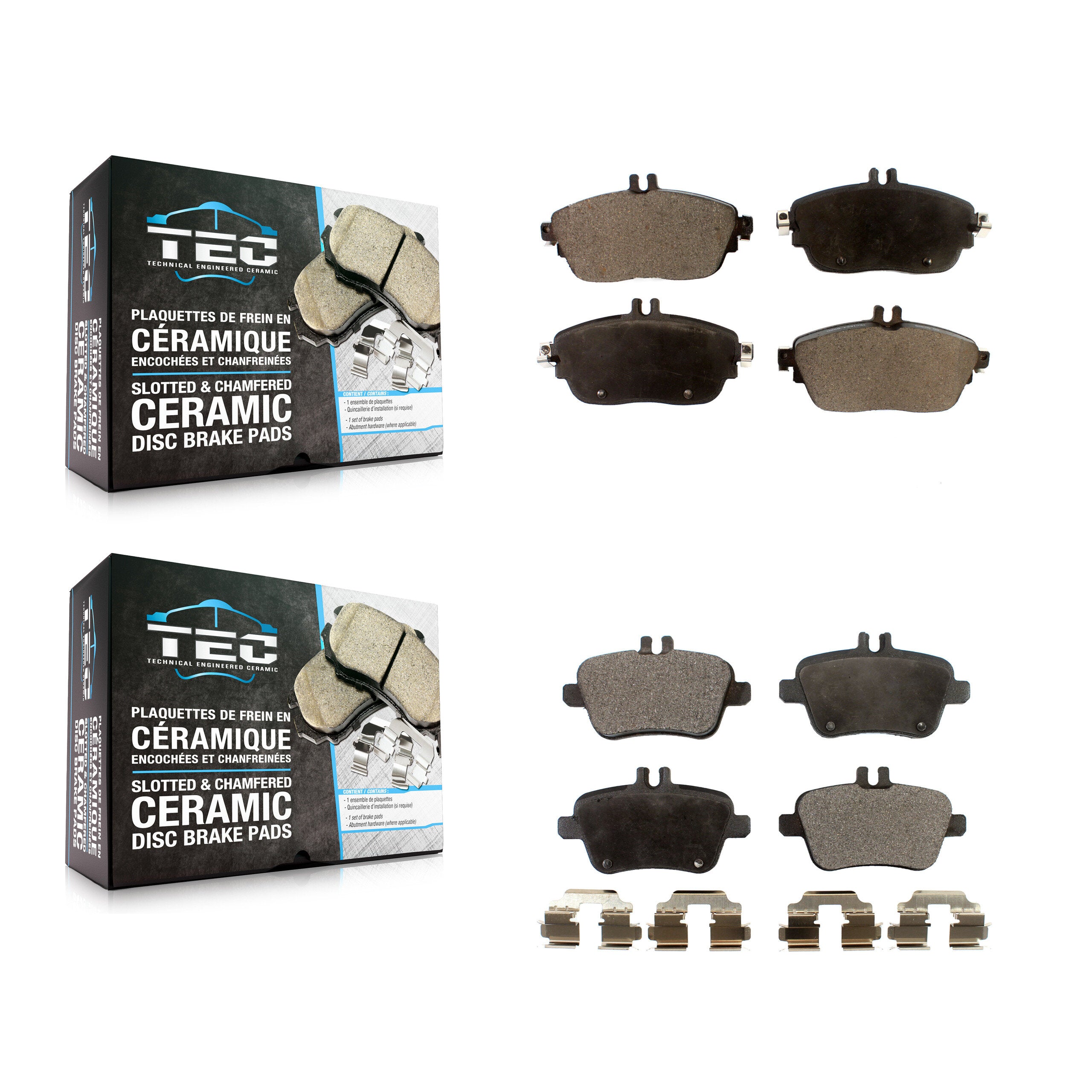TEC KTC-100282 Disc Brake Pad for 2013-2020 INFINITI QX30, Mercedes-Benz CLA250 and More - Front and Rear